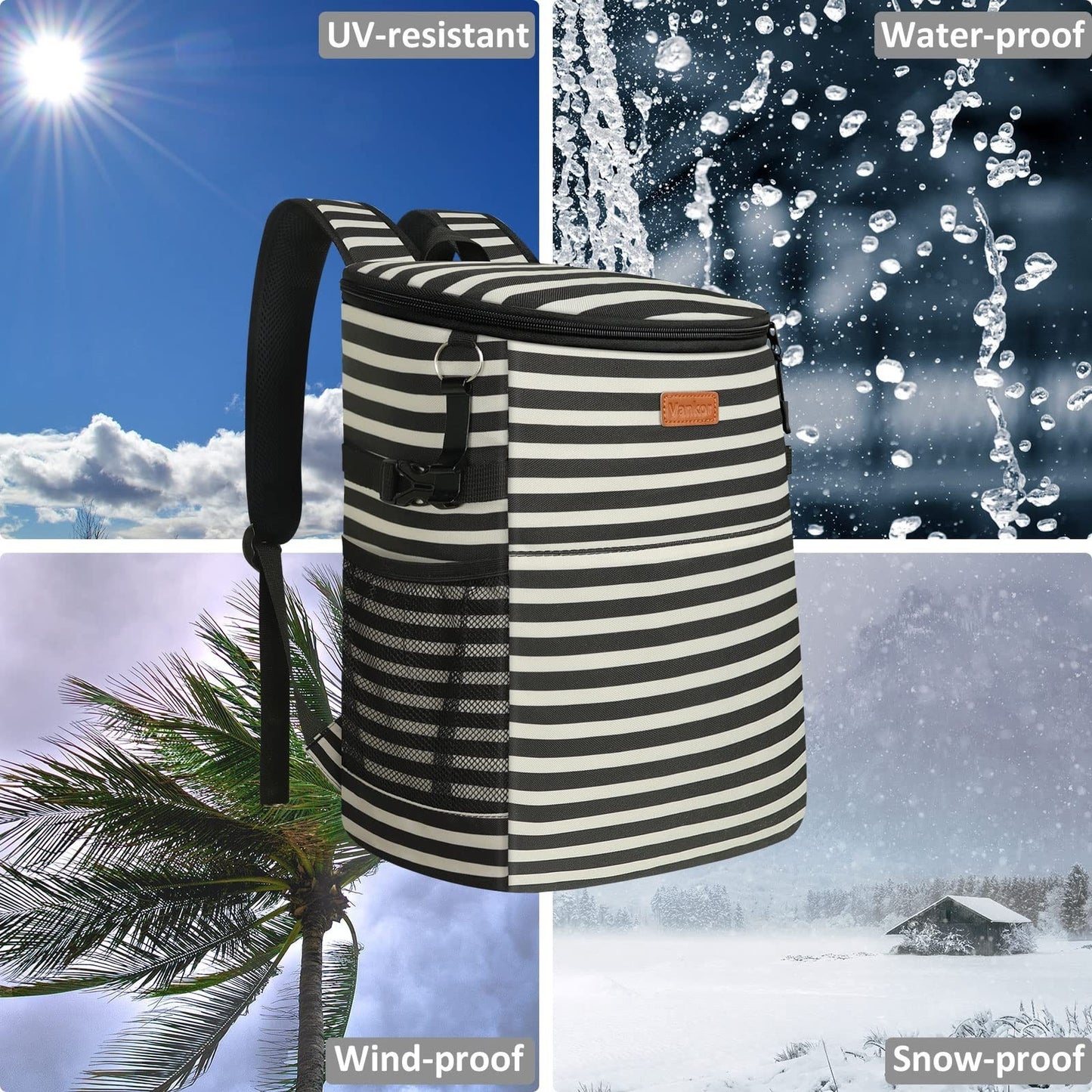 Insulated Camping Cooler Backpack - 30-45 Cans, Waterproof, Leak-Proof, Thermal6