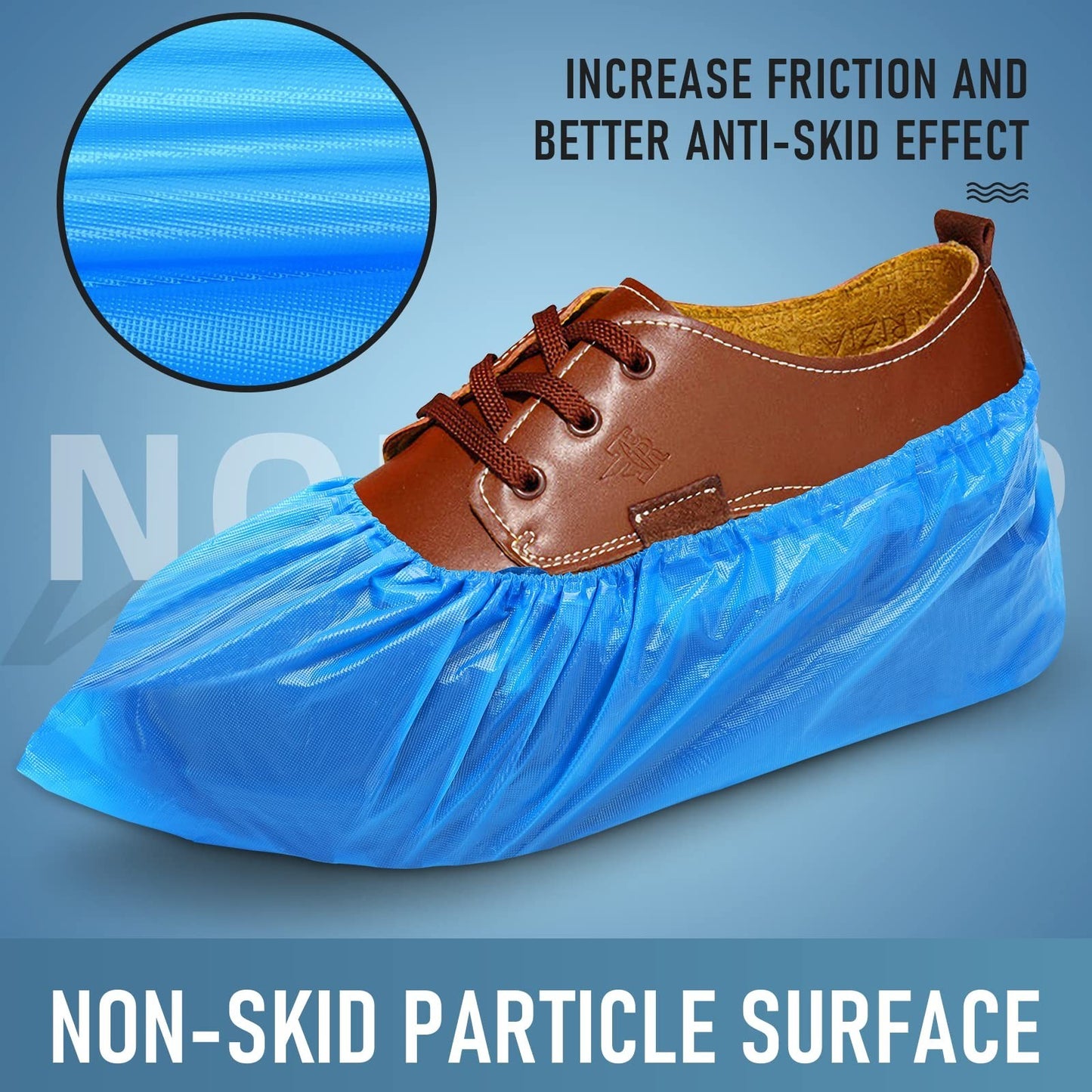 Disposable Non-Slip Shoe Covers - 100 Pack, Waterproof & Recyclable Booties, Fit4
