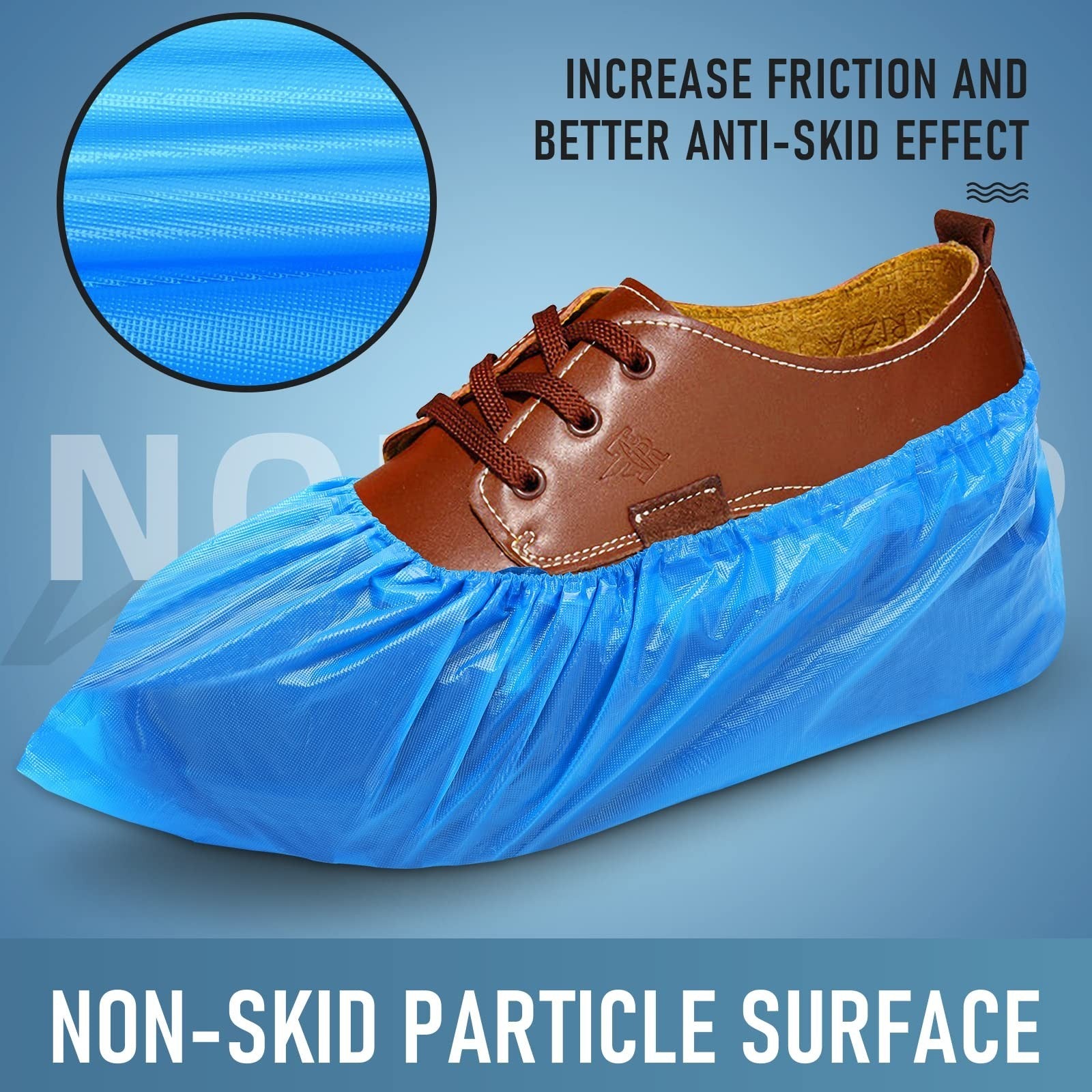 Disposable Non-Slip Shoe Covers - 100 Pack, Waterproof & Recyclable Booties, Fit4