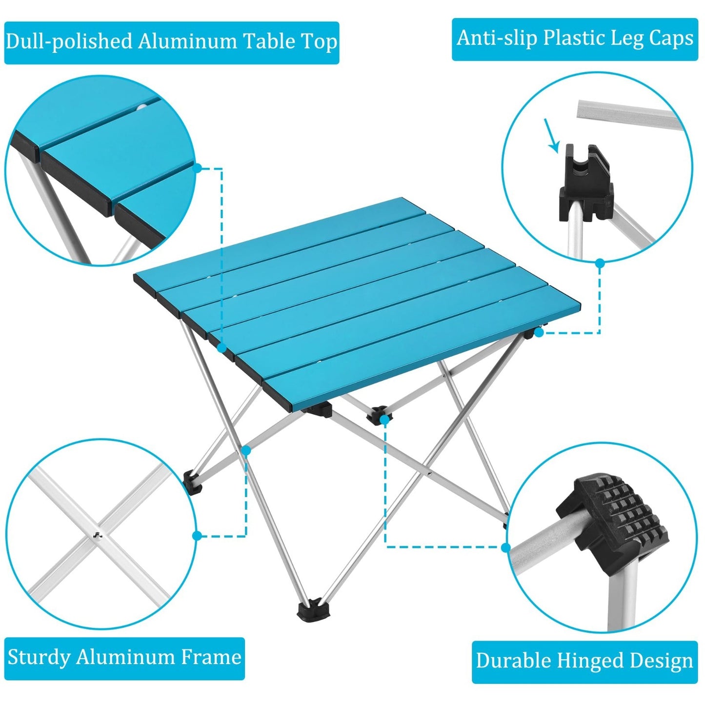 Portable Folding Camping Table - Aluminum Top, Lightweight, Ideal for Outdoor BB2