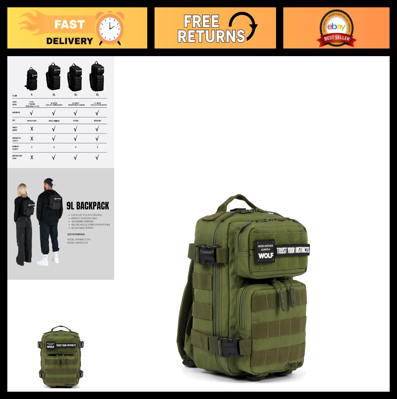Compact Tactical Backpack | Lightweight Everyday Carry Bag for Men & Women, Gym0