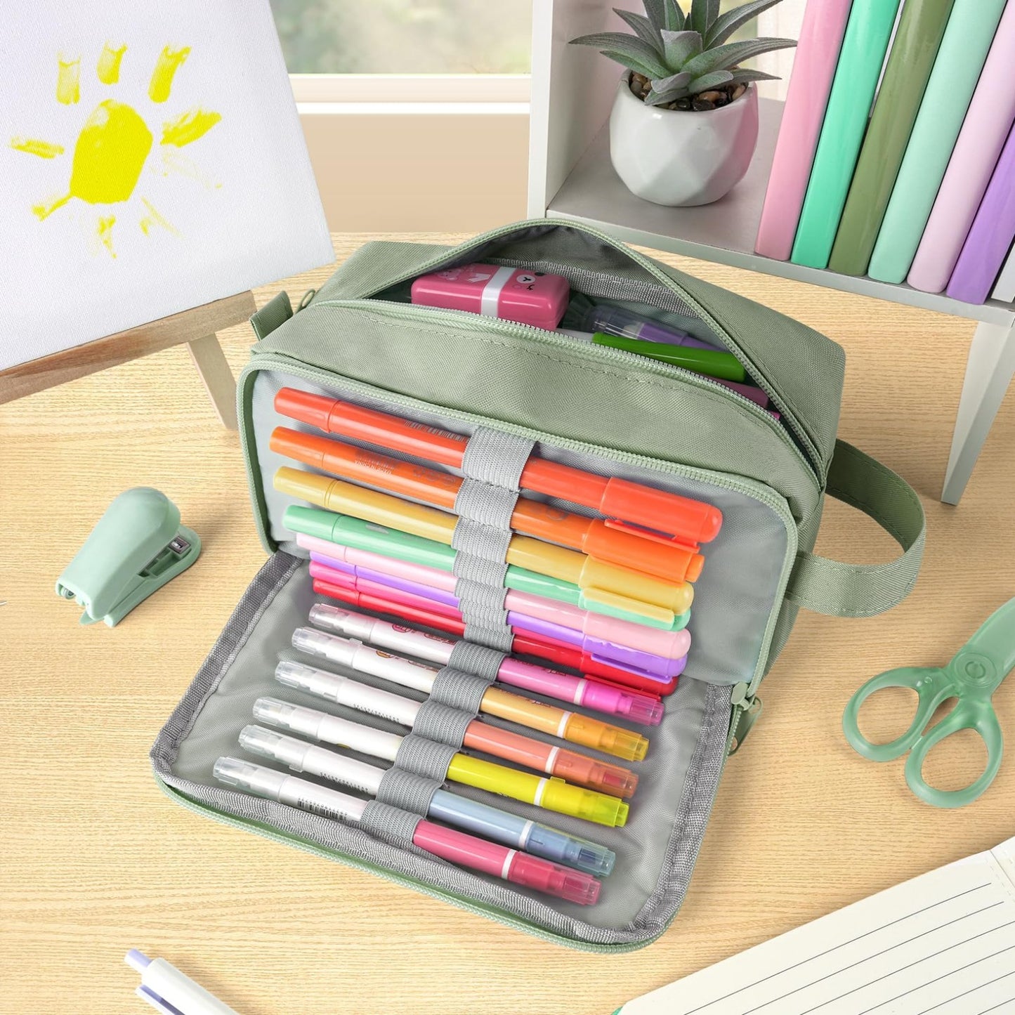 High Capacity Pencil Case   Large Pouch Organizer for School & Office Supplies2
