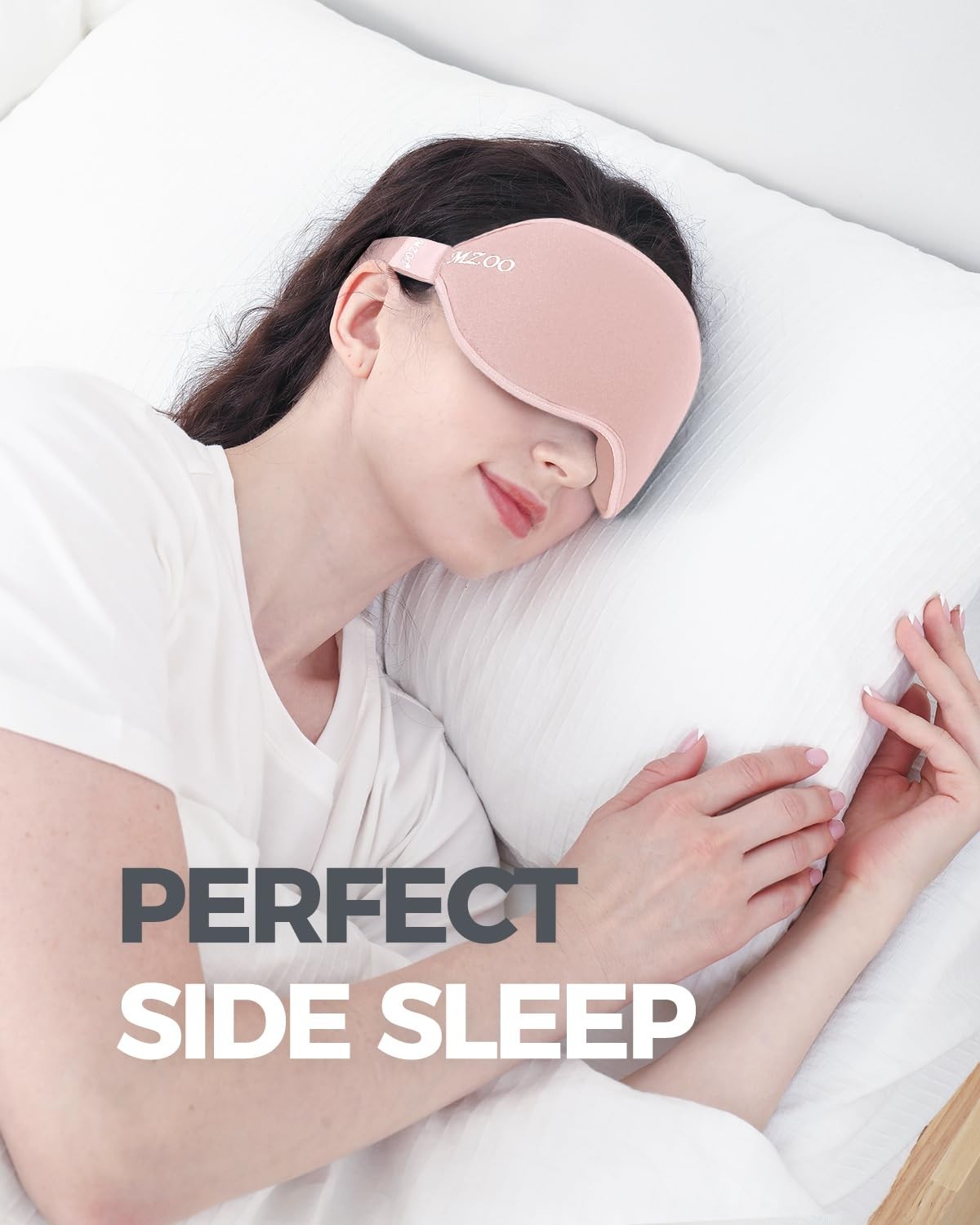 3D Luxury Sleep Mask for Side Sleepers | Soft Eye Cover, Light Blocking, Travel2