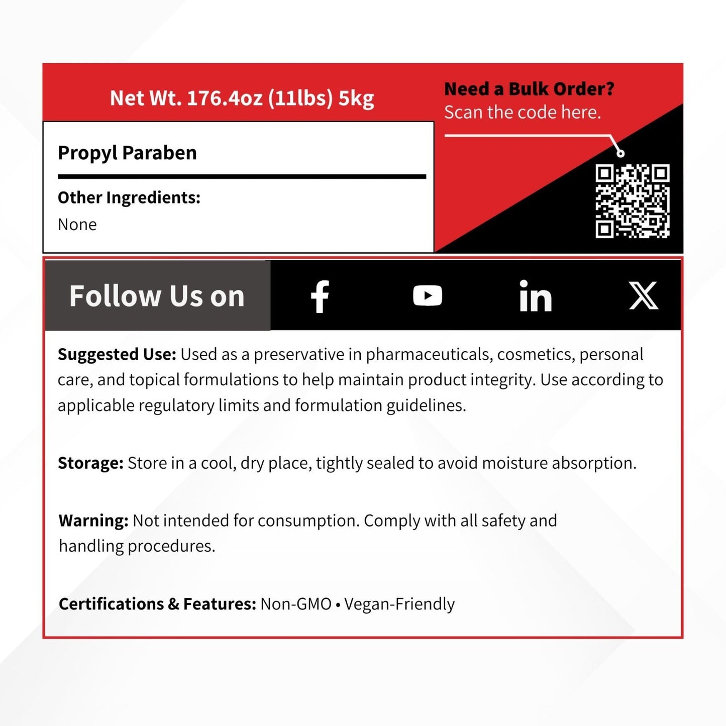 5 kg Propylparaben Powder - USP Grade Preservative for Creams, Lotions & Shampoo4