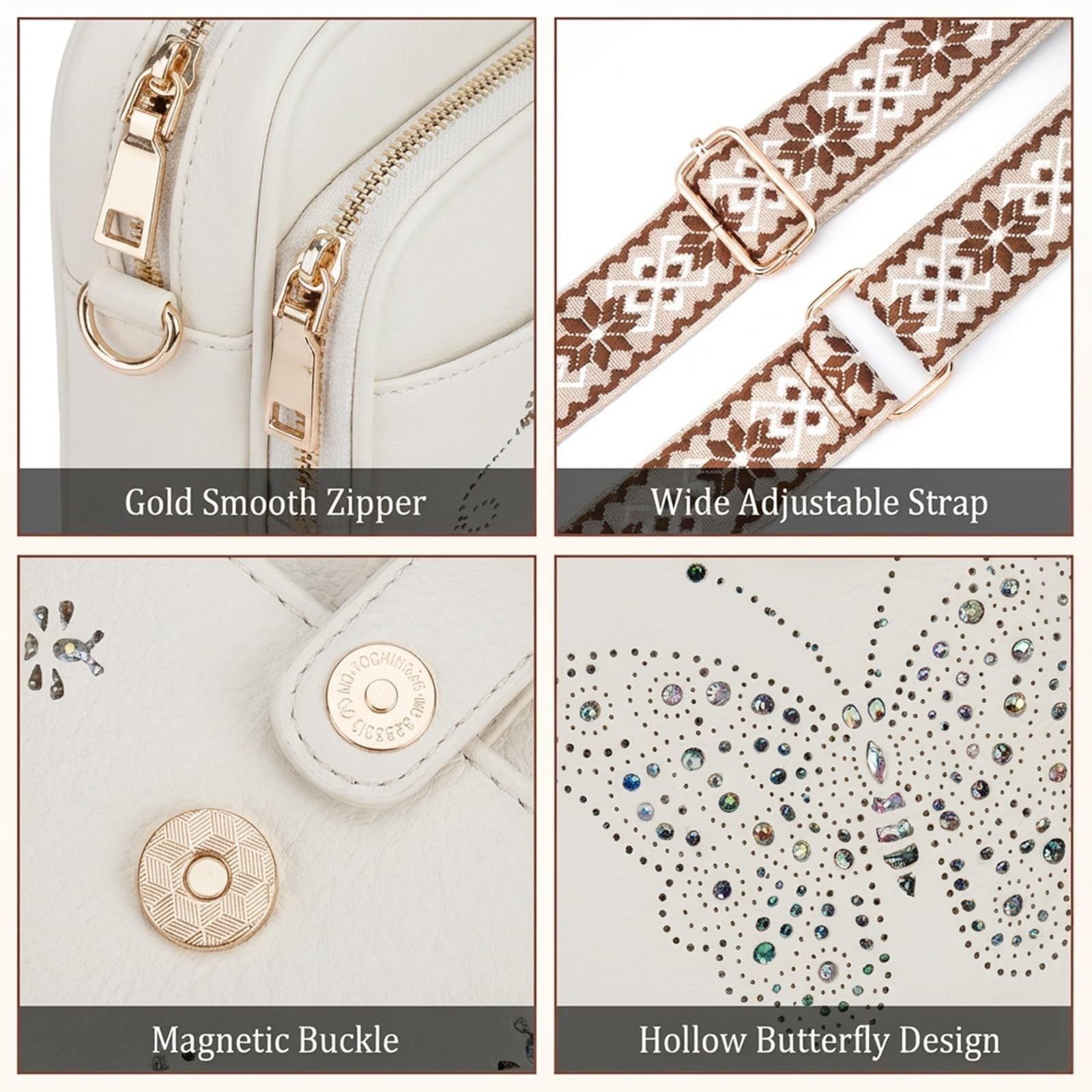 Stylish Leather Crossbody Bag for Women, Small Shoulder Purse with RFID Slots &5