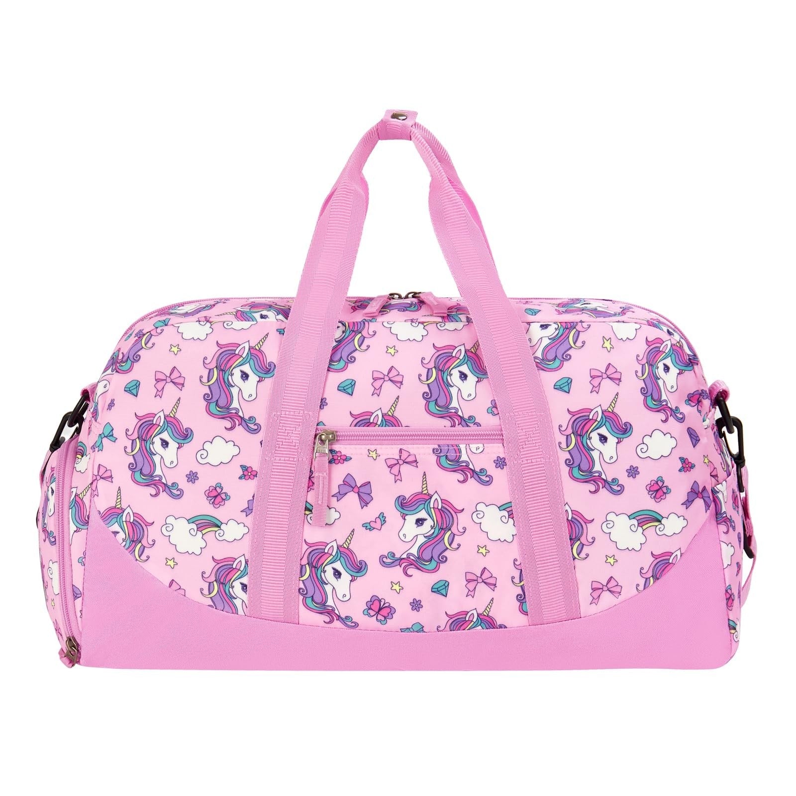 Unicorn Kids Duffle Bag - Girls Overnight Travel Bag with Shoe Compartment, Pink5