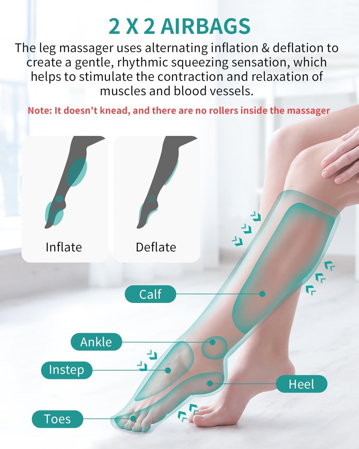 Leg Compression Massager for Circulation & Relaxation, 2 Modes, 3 Intensities, P2