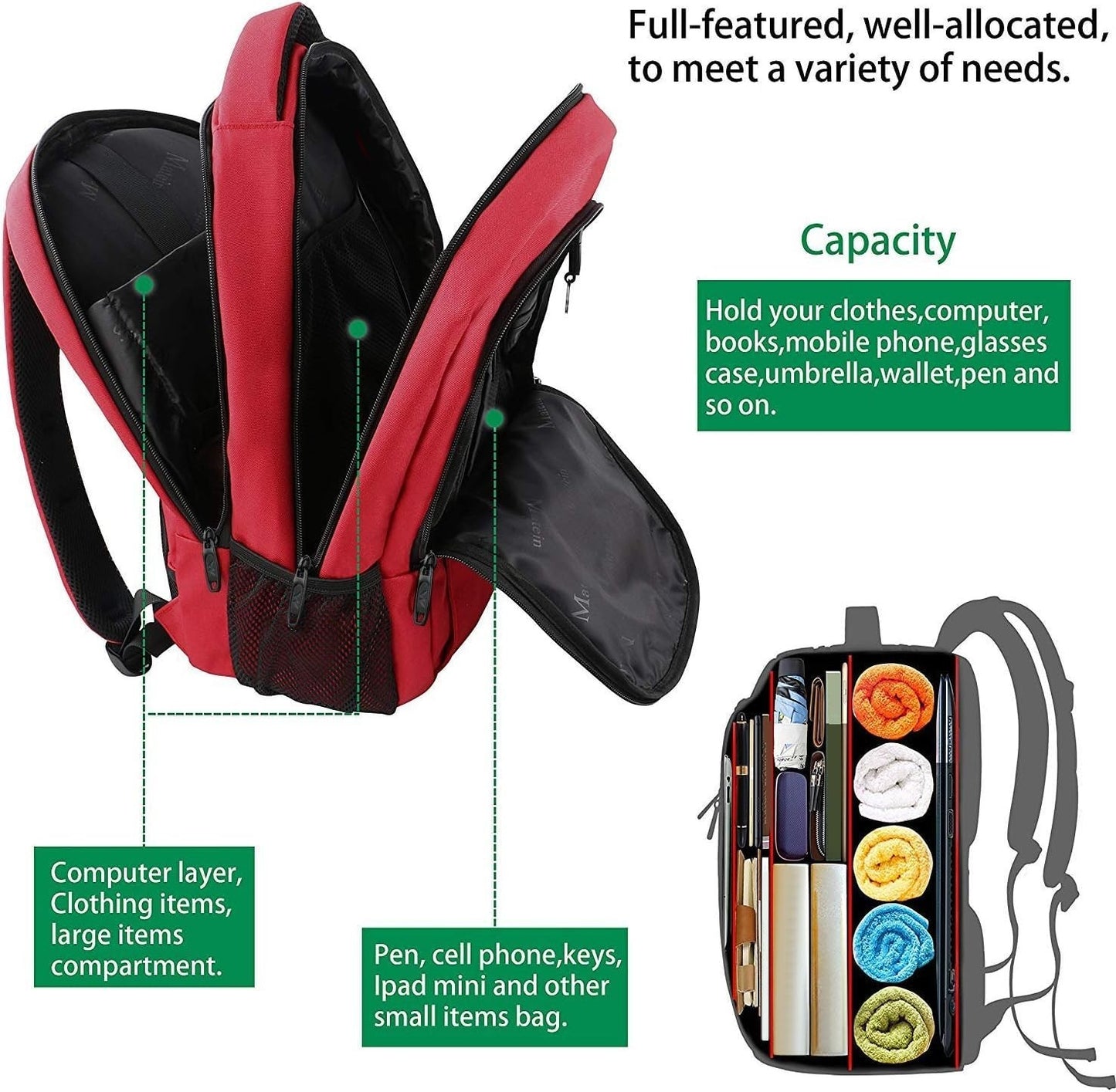 Water Resistant 15.6" Laptop Backpack for Women, Stylish College Bag, Travel Rea4