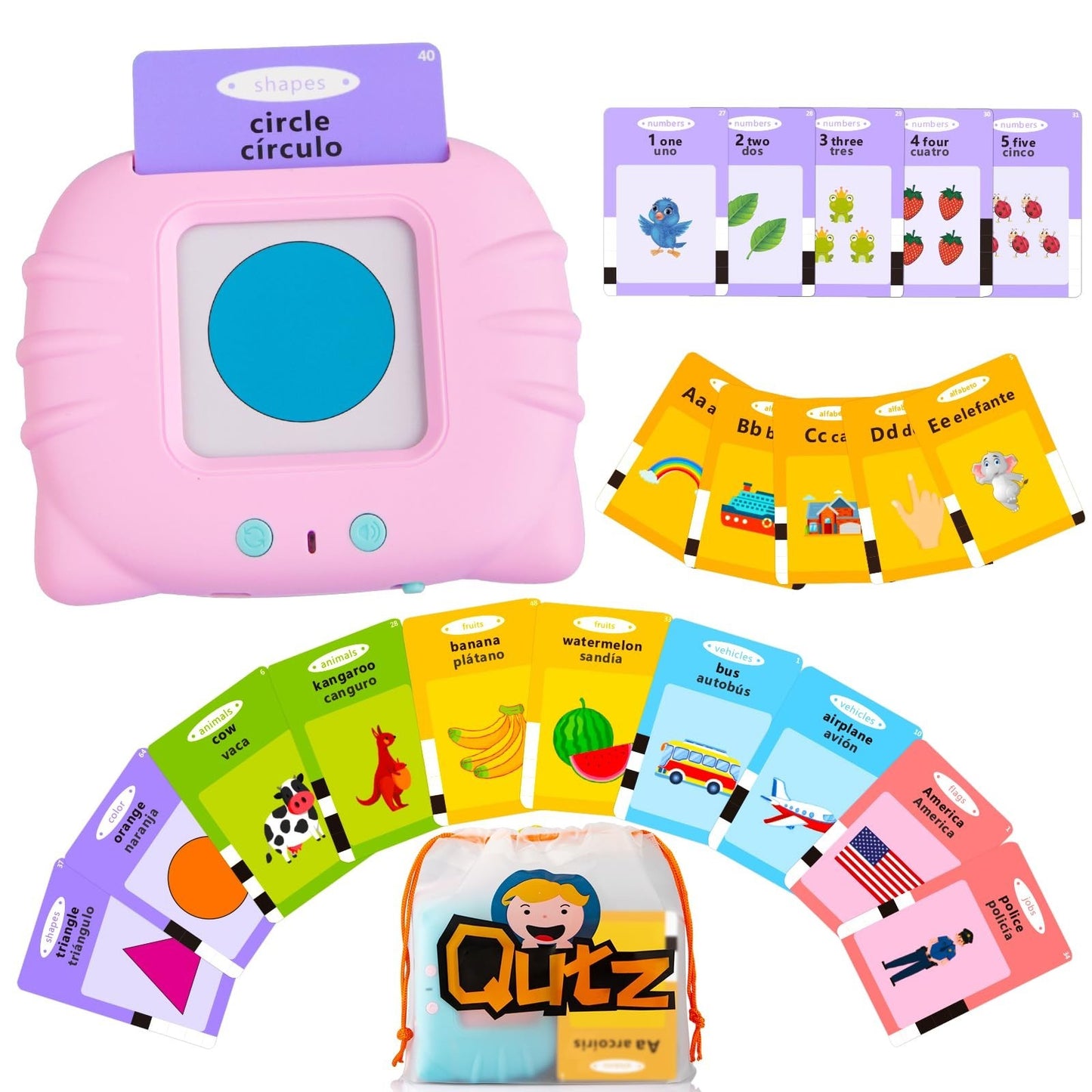 Bilingual ABC Learning Flash Cards for Toddlers 2-4, Autism & Speech Therapy Toy1