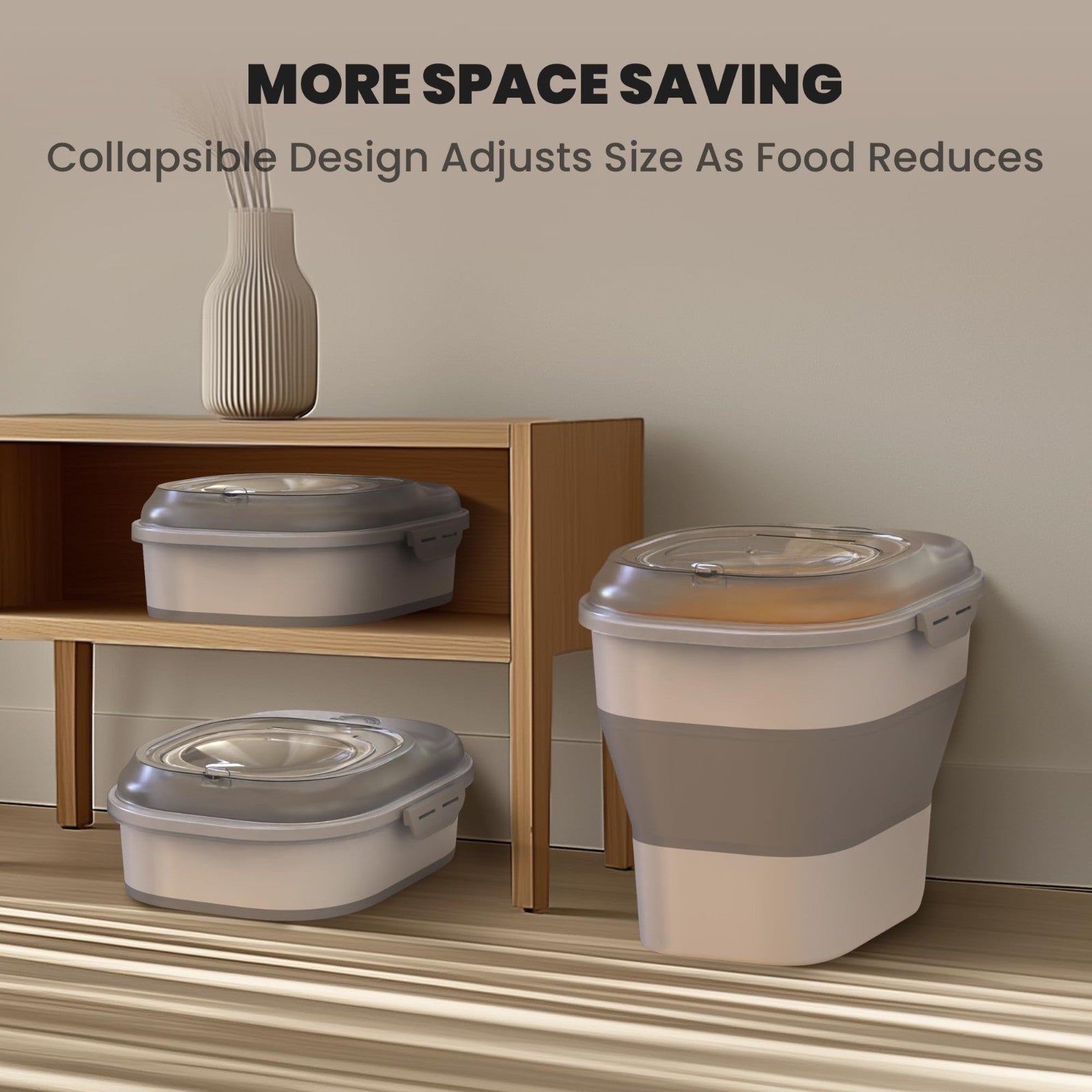 Collapsible Dog Food Storage Container on Wheels   32 35 Lbs Capacity, Airtight4