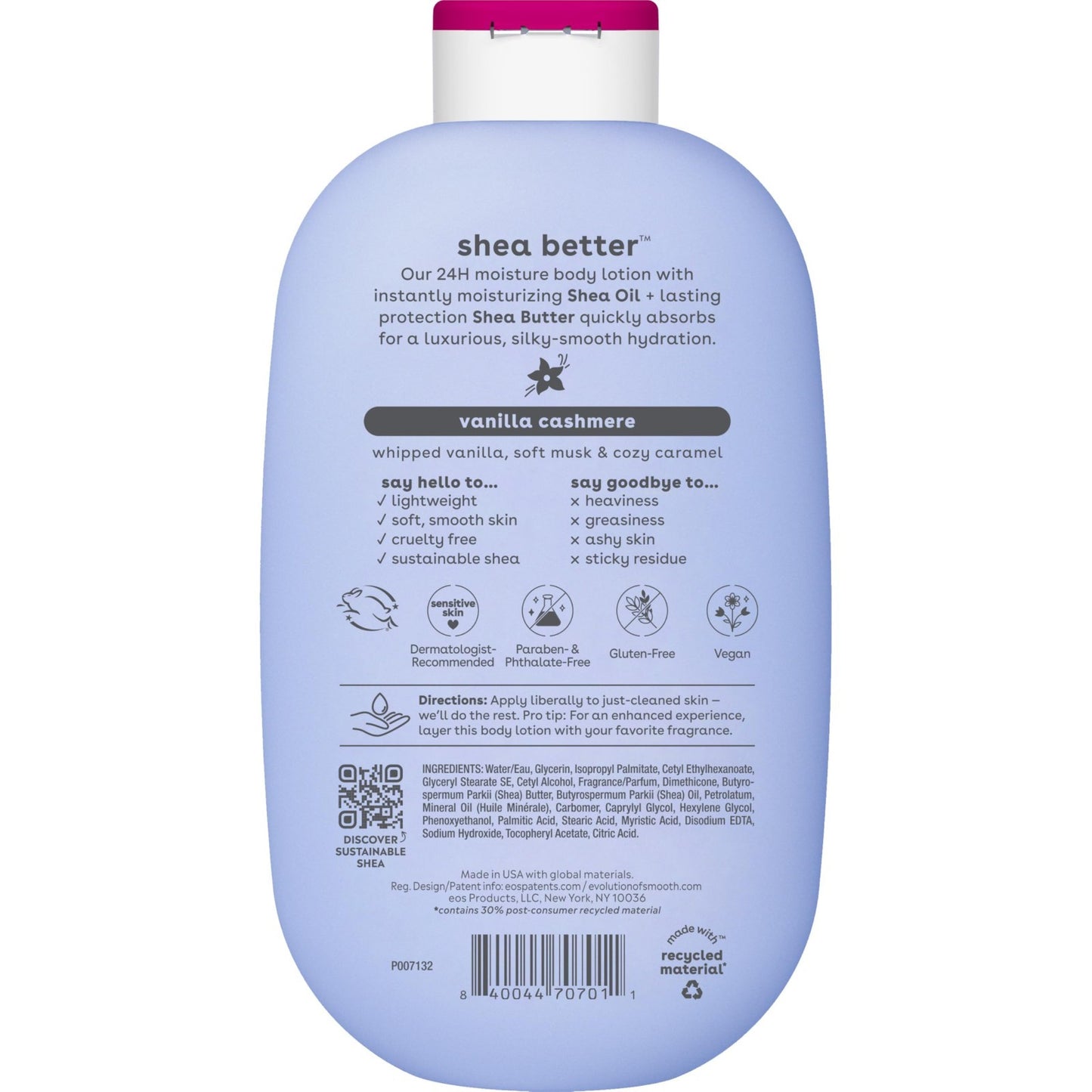 Shea Better Body Lotion   Vanilla Cashmere, 24 Hour Hydration, 16 fl oz10