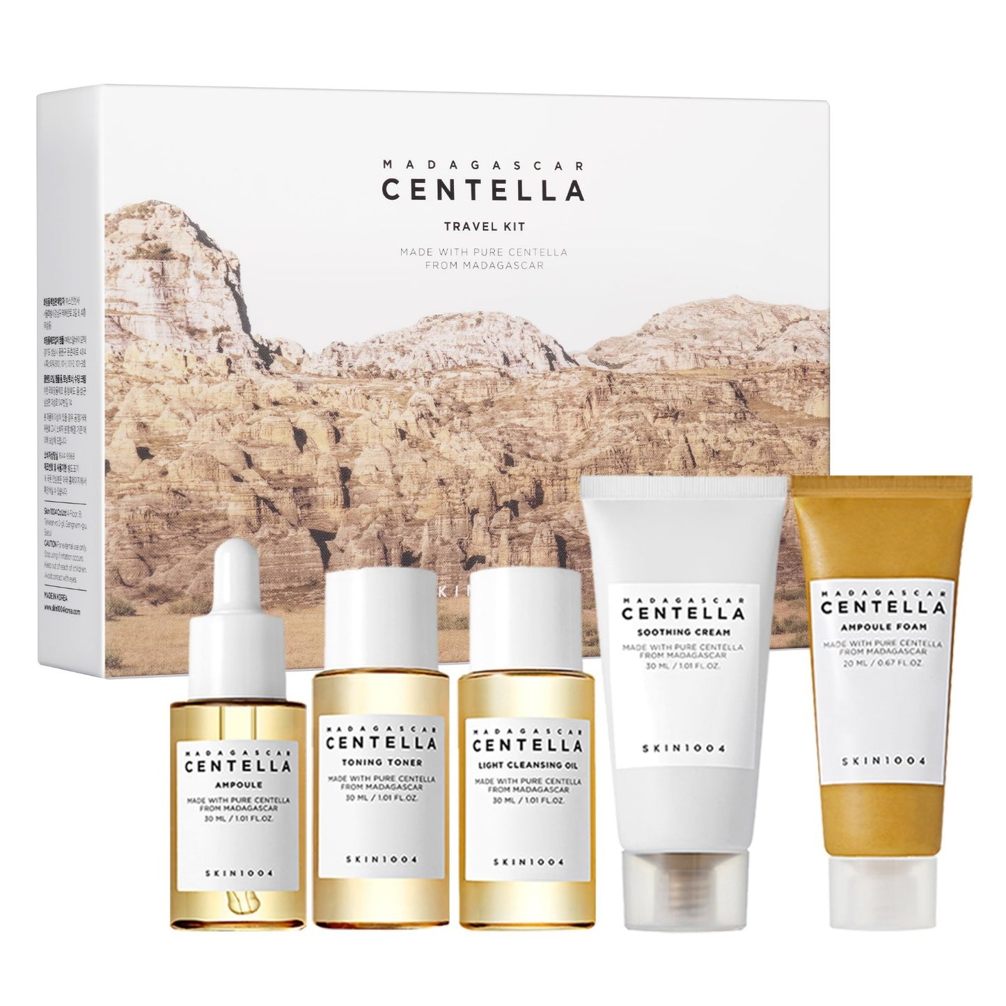 Korean Skin Care Travel Kit   Centella Essence Set of 5, Travel Size Essentials1
