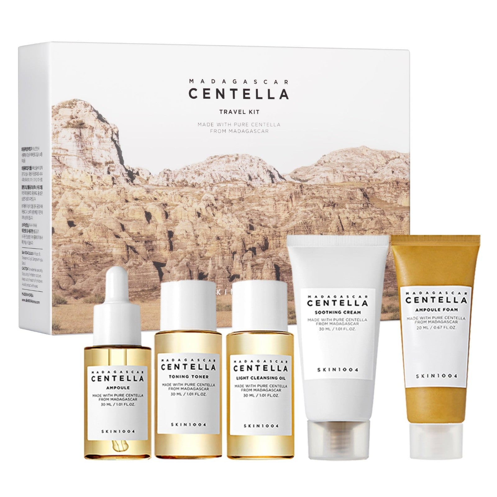 Korean Skin Care Travel Kit   Centella Essence Set of 5, Travel Size Essentials1
