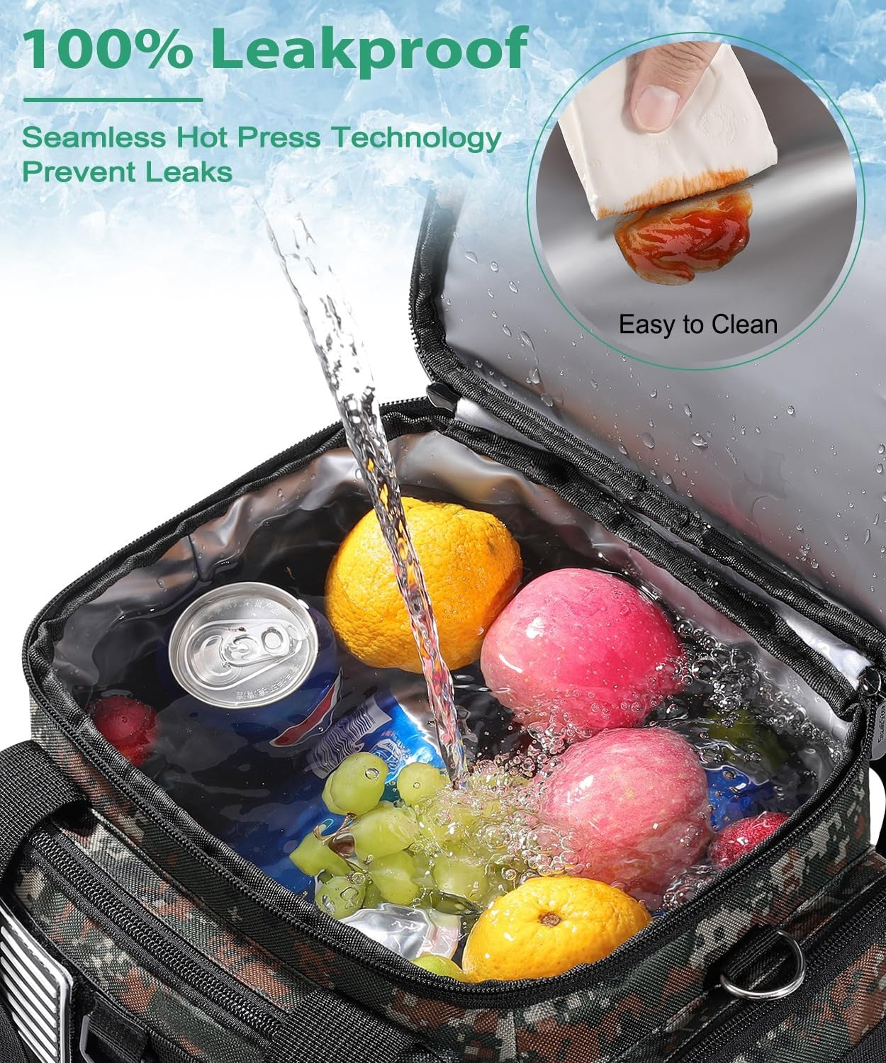 Tactical Insulated Lunch Bag - Heavy Duty Expandable Cooler for Work, Camping, C6
