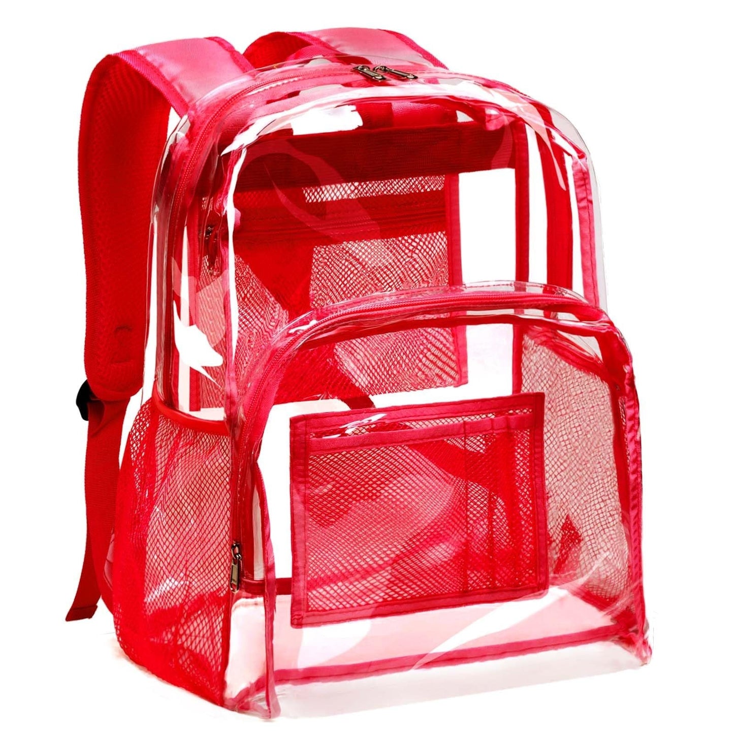 Clear PVC Backpack, Heavy Duty Transparent Bag with Reinforced Straps, Large Cap1