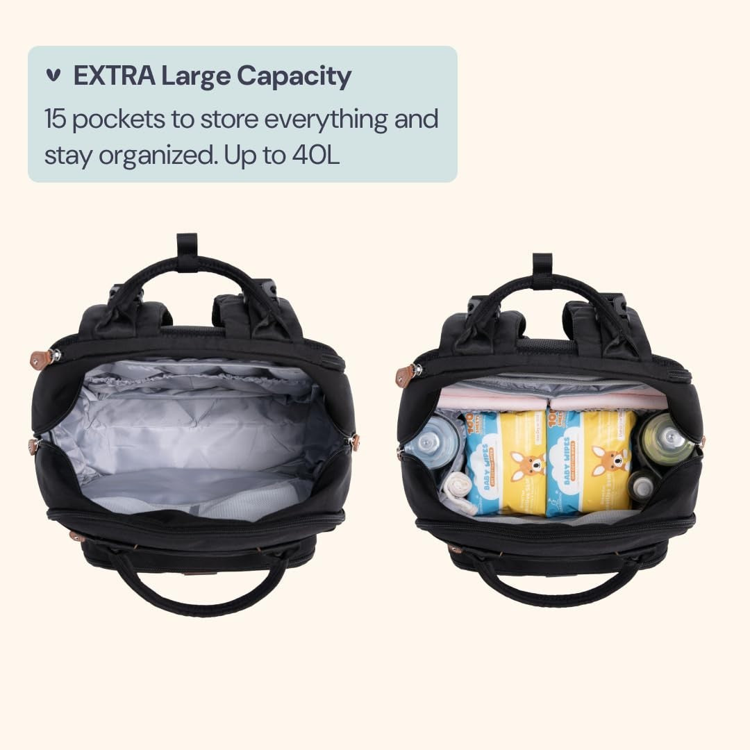 Extra Large Diaper Bag Backpack   Expandable Baby Tote with Changing Pad, Stroll3