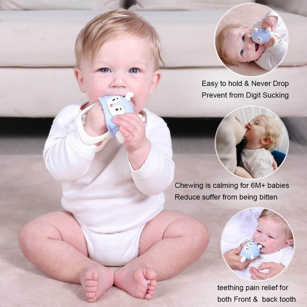 Silicone Teething Toys for Infants 0 12 Months, Teething Mittens & Hand Teethers4