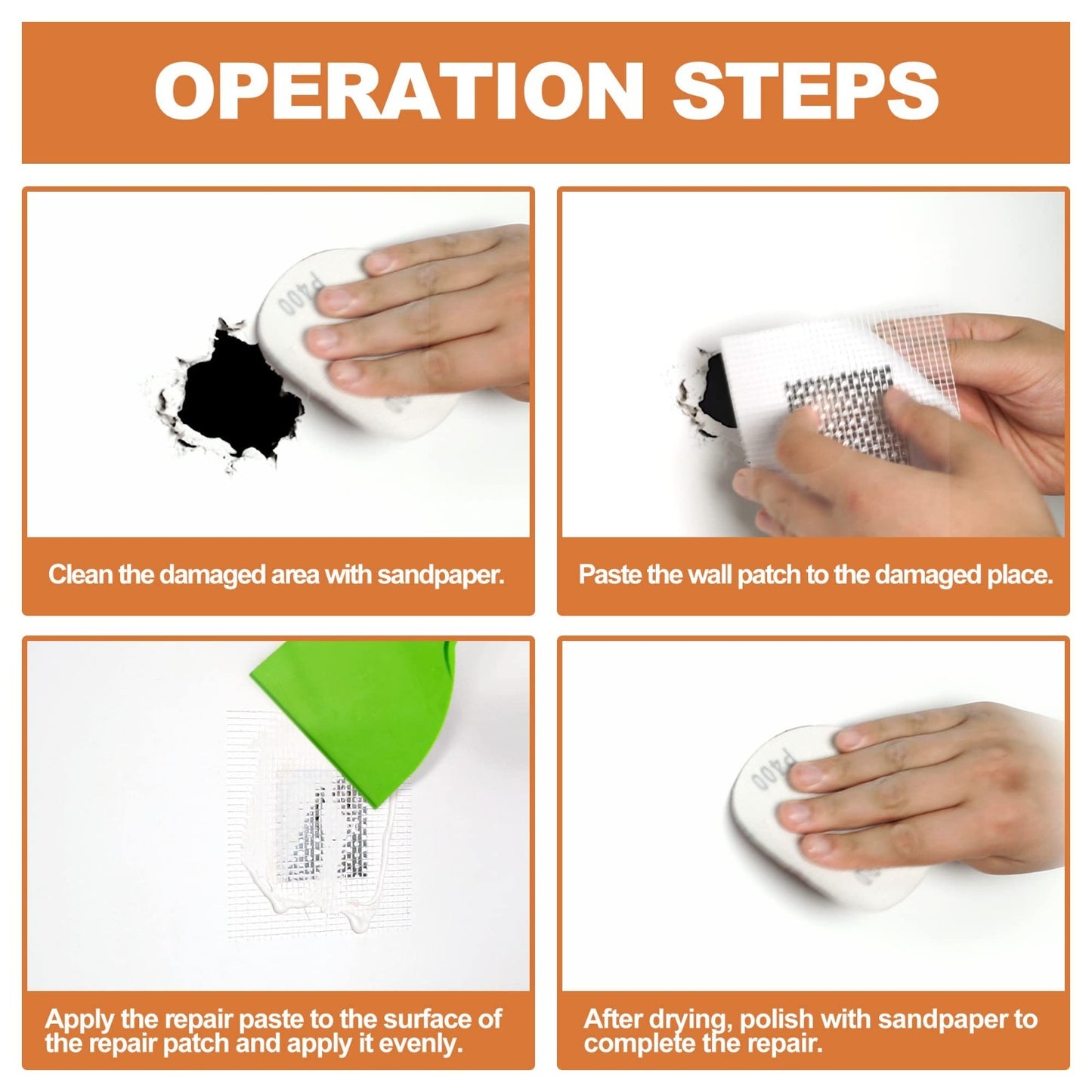 Self Adhesive Drywall Repair Patch Kit   2" to 8" Sizes for Quick Hole Fixes, Me2