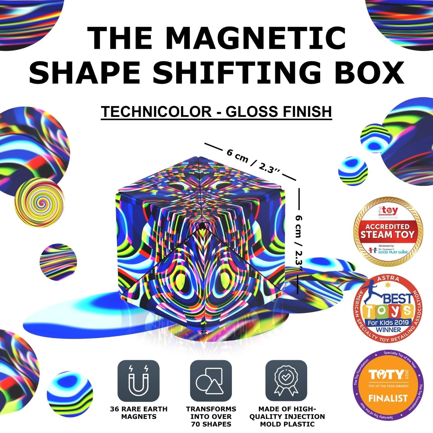 Magnetic Puzzle Cube   Sensory Fidget Toy for Stress Relief, 100+ Shapes, Fun fo2
