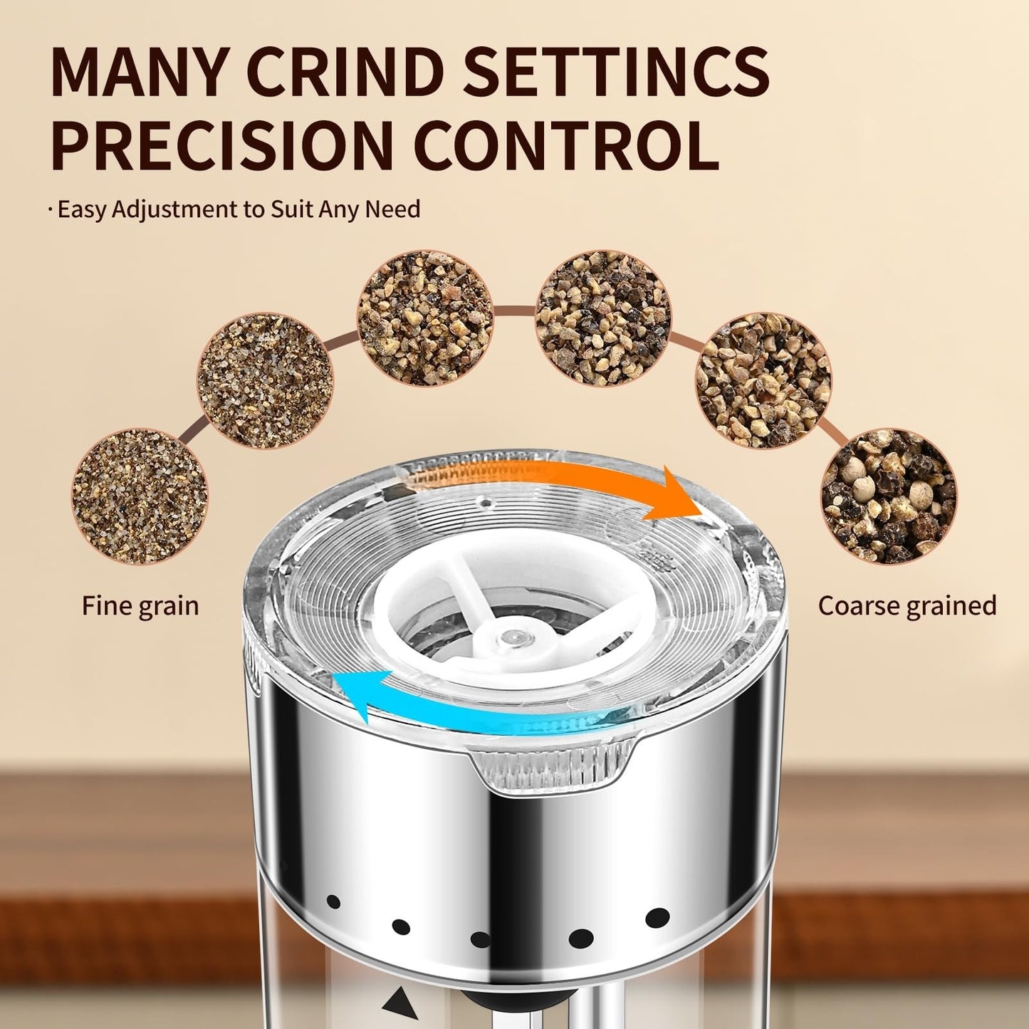 Electric Rechargeable Salt & Pepper Grinder Set   Automatic, Adjustable Coarsene4