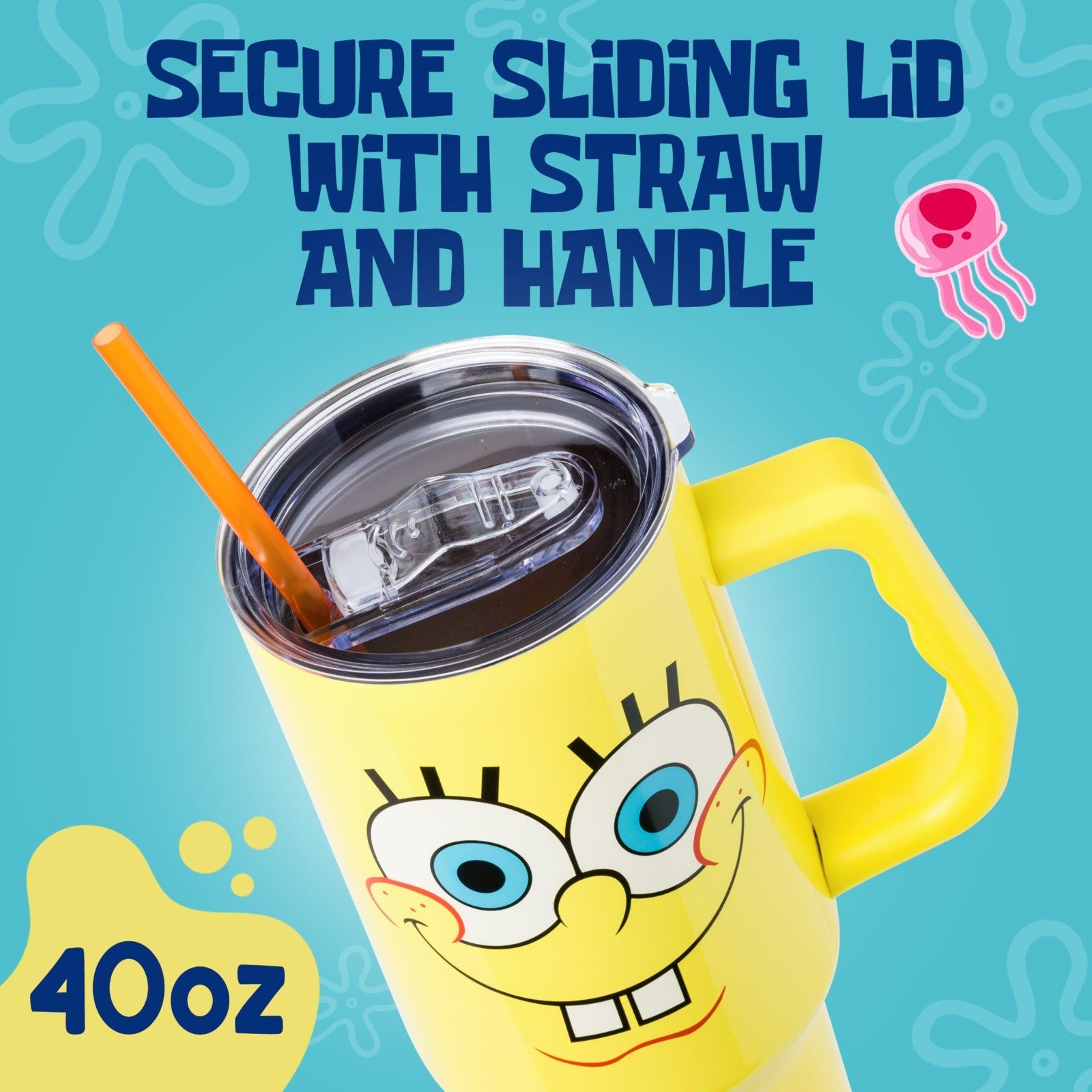 40oz Double Walled Stainless Steel Tumbler with Handle   Fits Standard Cup Holde3