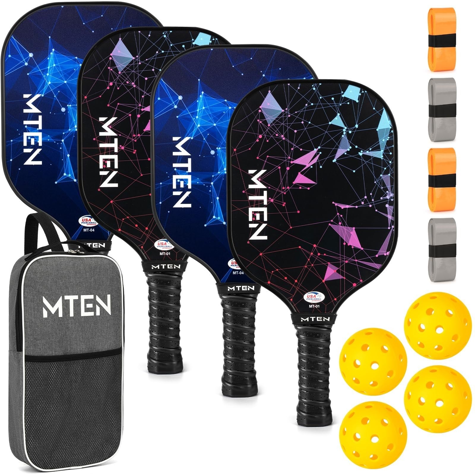 Pickleball Paddle Set of 2/4/1 - USAPA Approved Fiberglass Rackets, Lightweight8