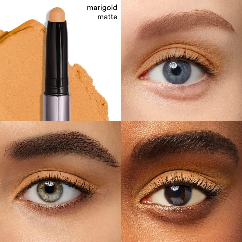 Crème-to-Powder Eyeshadow Stick - Marigold Matte, Long-Lasting, Easy Application2