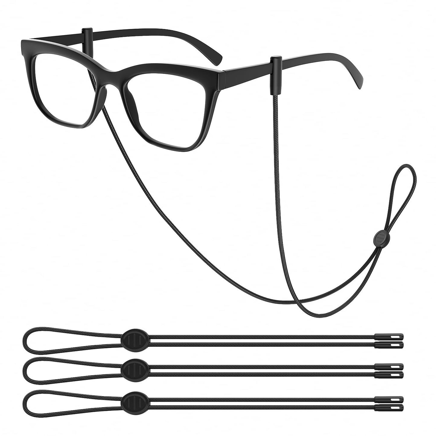 Adjustable Eyeglasses Strap 3Pcs, Sports Glasses Holder Cord, Neck Retainer Chai1