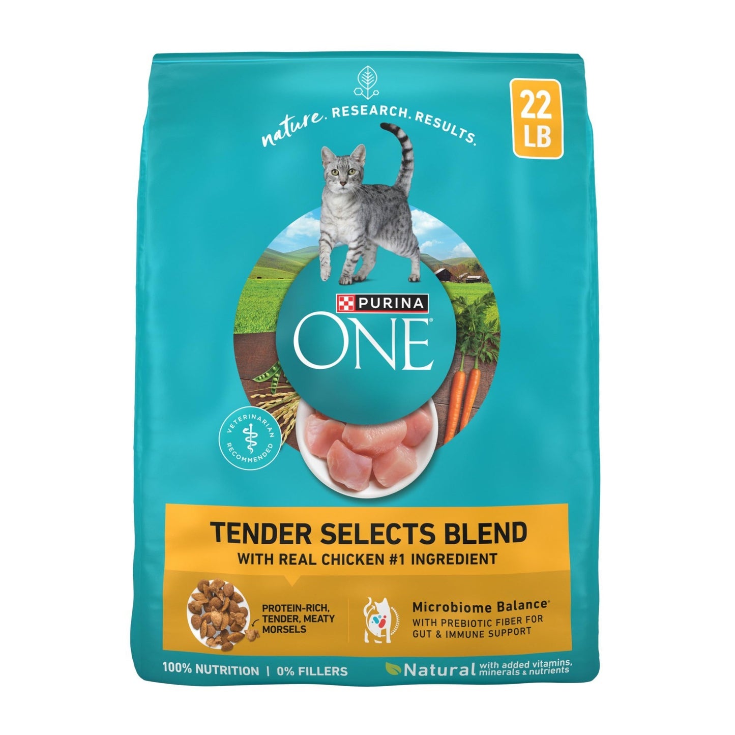 Tender Selects Dry Cat Food, Chicken Flavor, 22 lb Bag   High Protein, Healthy N1