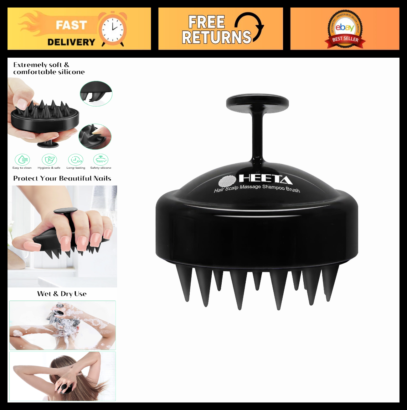 Scalp Massager Shampoo Brush   Soft Silicone Exfoliator for Hair Growth & Dandru0