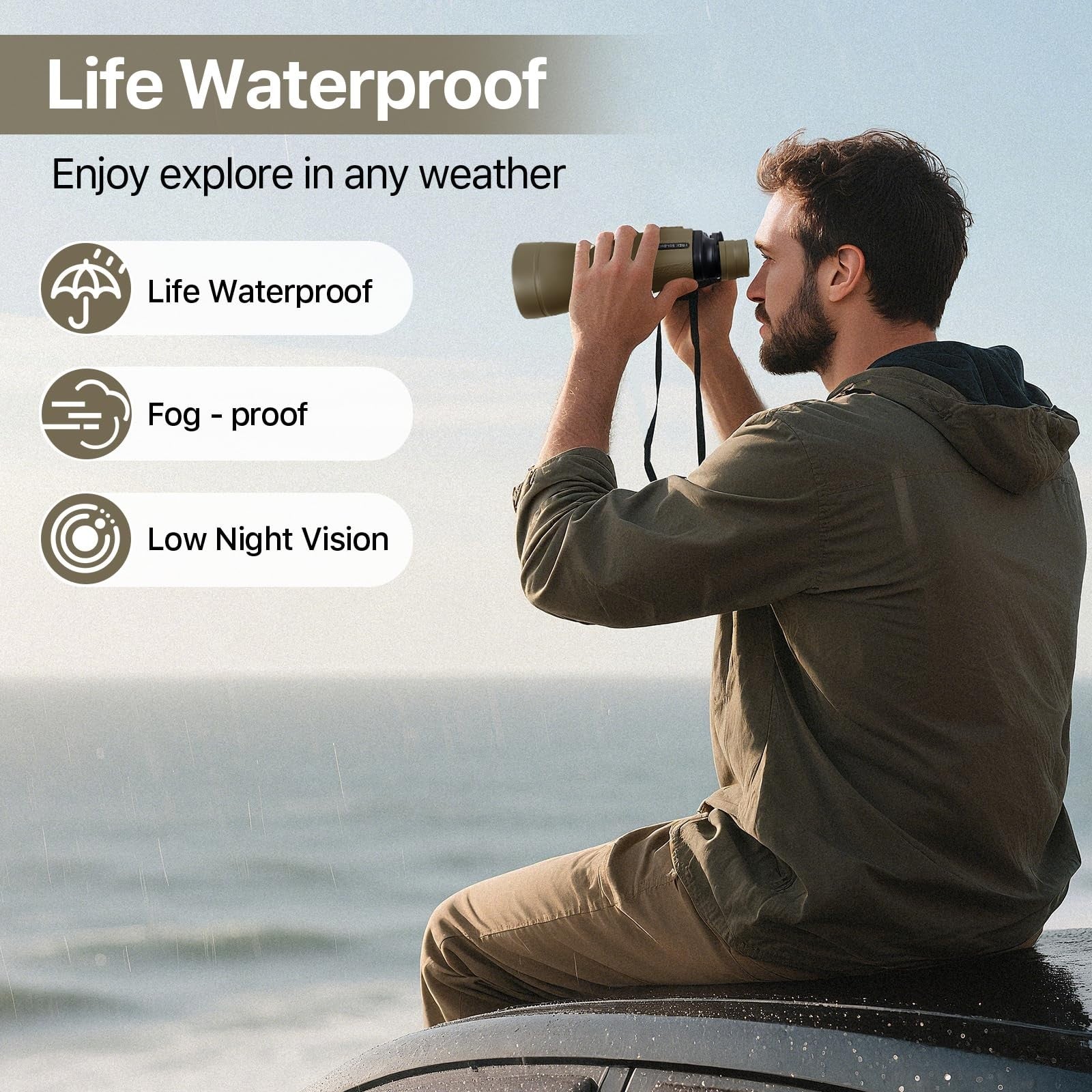 High Powered 20x50 Binoculars for Bird Watching, Hunting, Hiking, Travel   BAK43