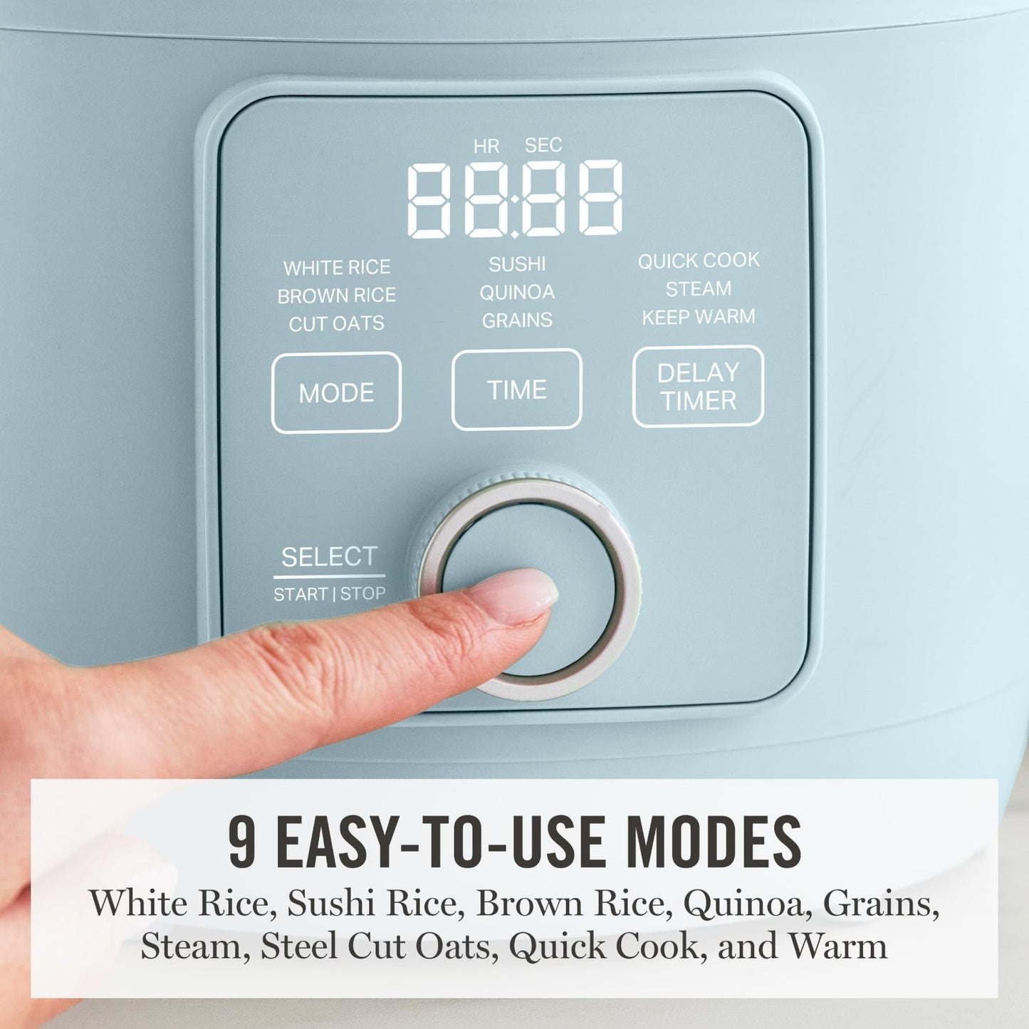 4-Cup Rice Cooker with Non-Stick Pot, Keep Warm, Steam Basket, Quick Cook - Sky4