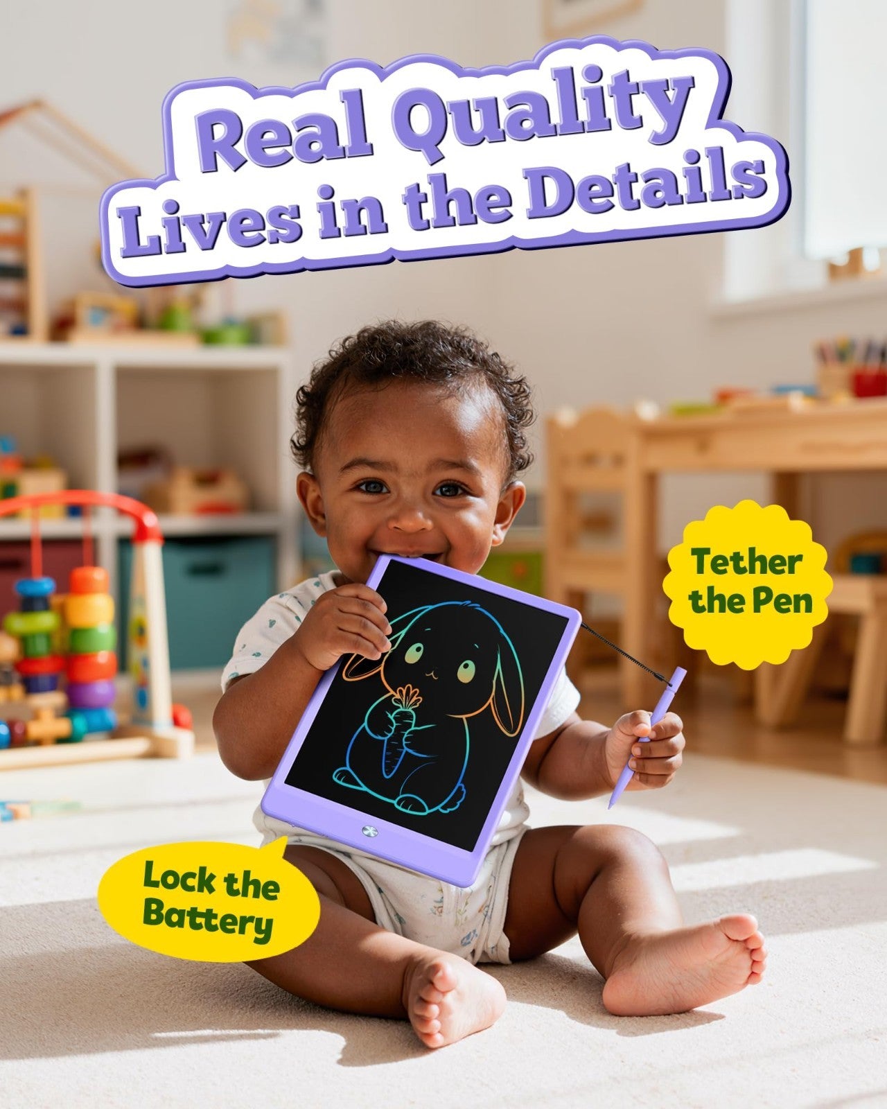 10" LCD Writing Tablet for Kids   Electronic Drawing Pad, Doodle Board, Gift for3