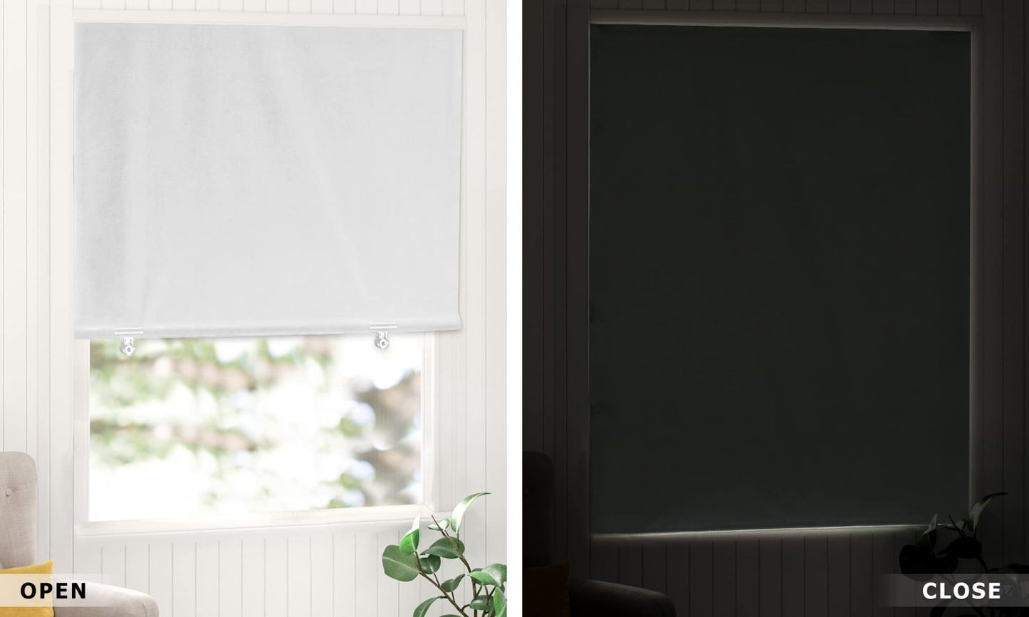100% Blackout Roller Shades 36"x72" White | Cordless No Drill Thermal Insulation4