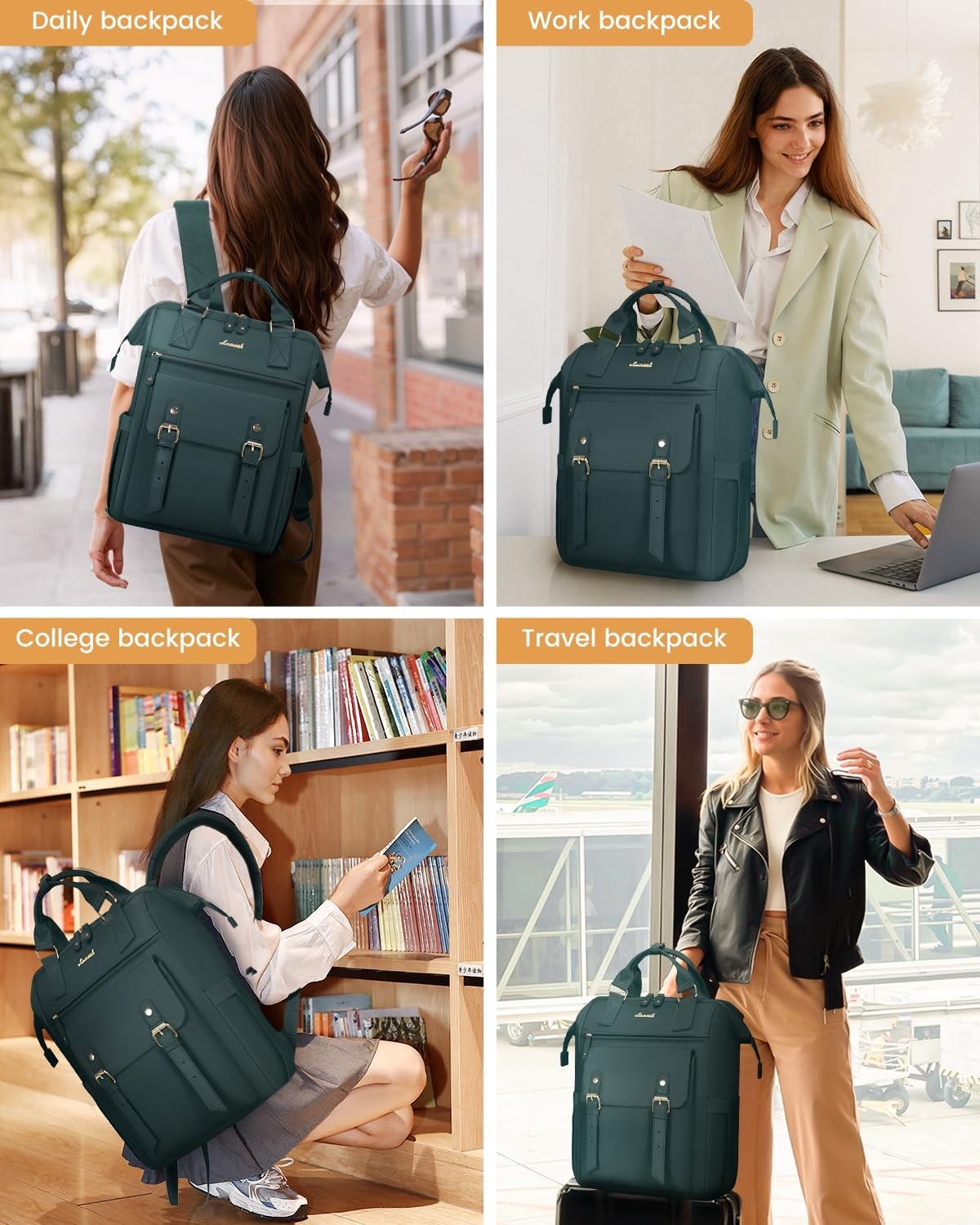Stylish 15.6" Laptop Backpack for Women   Work, Travel, College, Nurse, Commuter8
