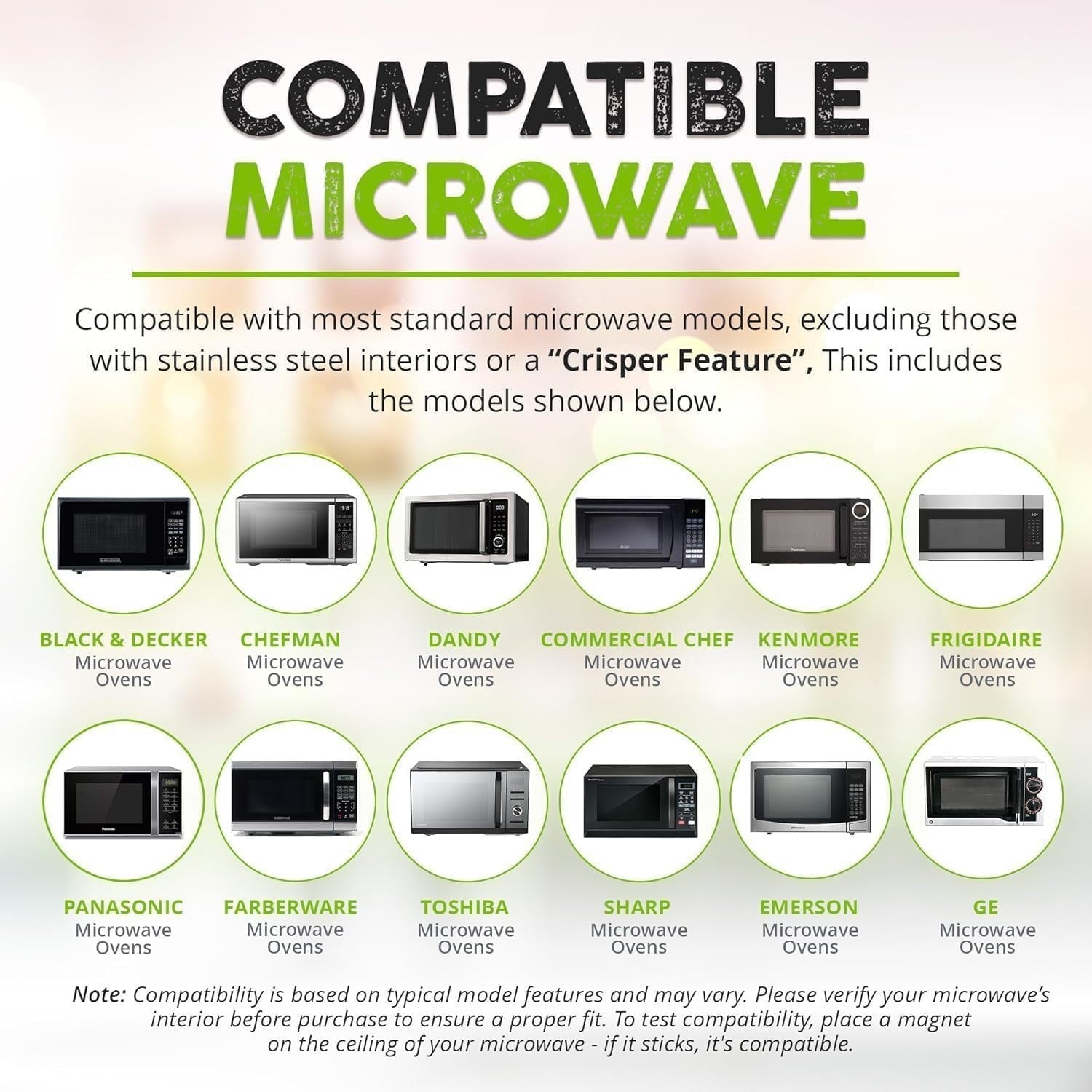 Magnetic Microwave Splatter Cover   12" BPA Free, Vented Lid, Anti Splash, Dishw5