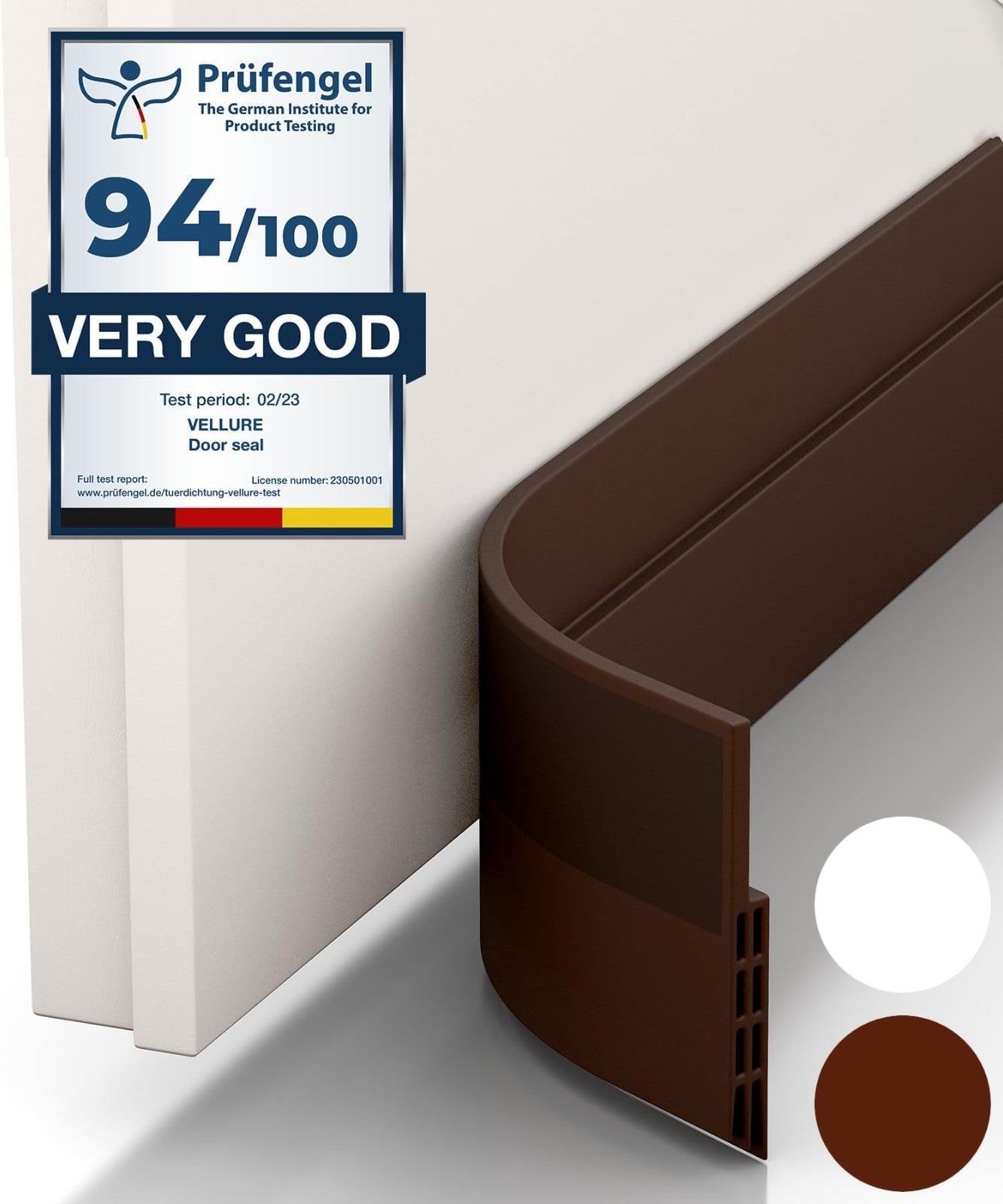 Premium Door Draft Stopper   Energy Saving Door Sweep Seal Strip, 39" Brown1