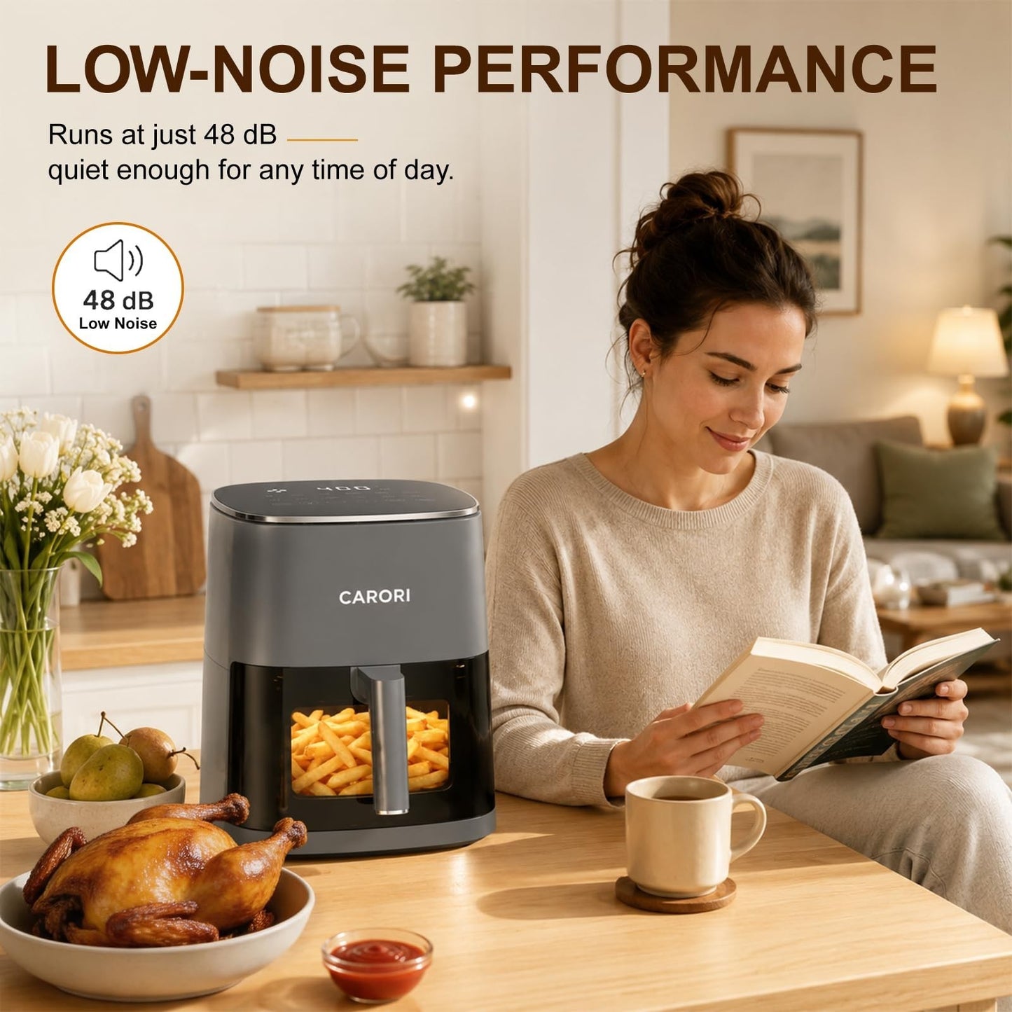 6 Qt Air Fryer with Viewing Window, 12 Cooking Presets, 1700W, Nonstick Basket2