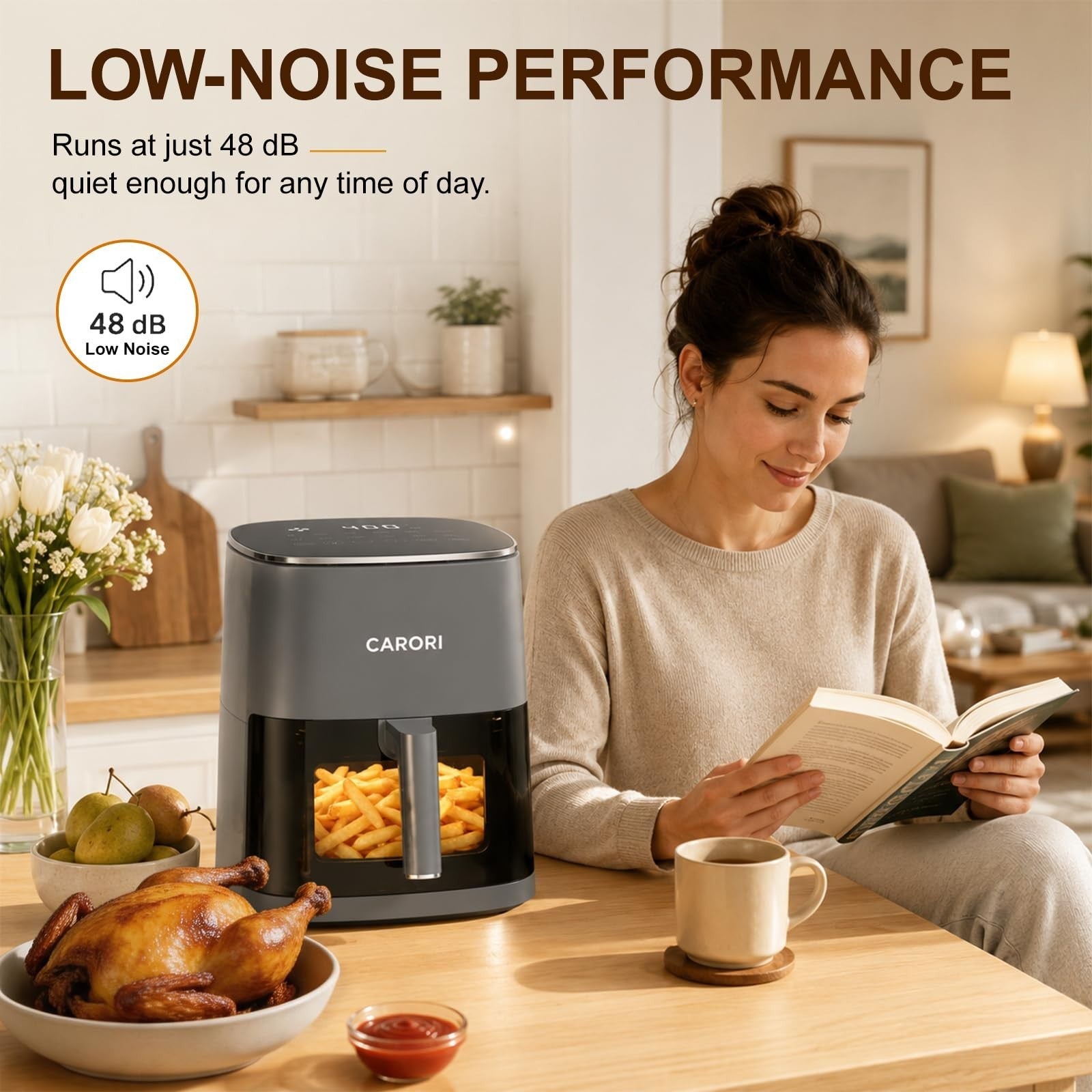 6 Qt Air Fryer with Viewing Window, 12 Cooking Presets, 1700W, Nonstick Basket2