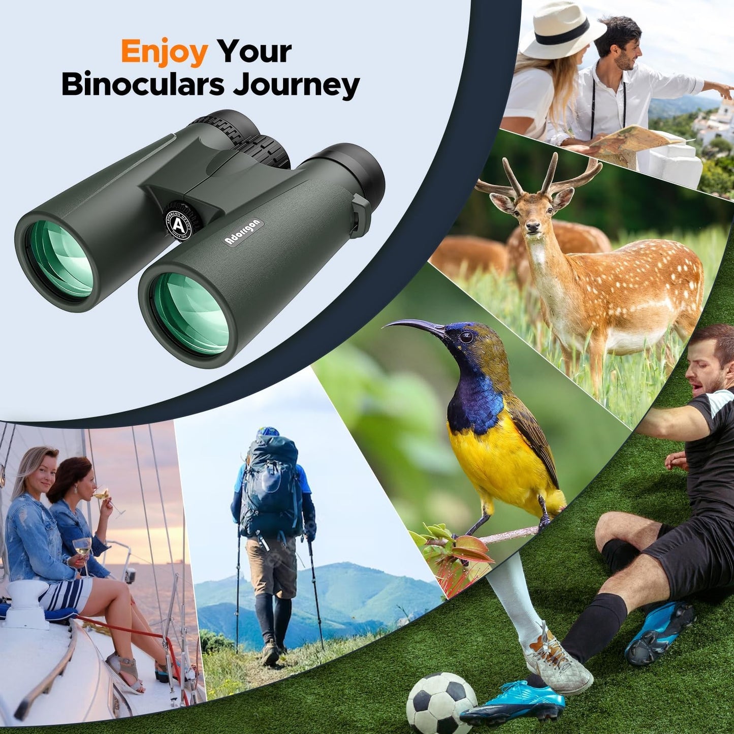 High-Powered 15x45 Binoculars with Tripod & Phone Adapter - Clear Low Light Visi4