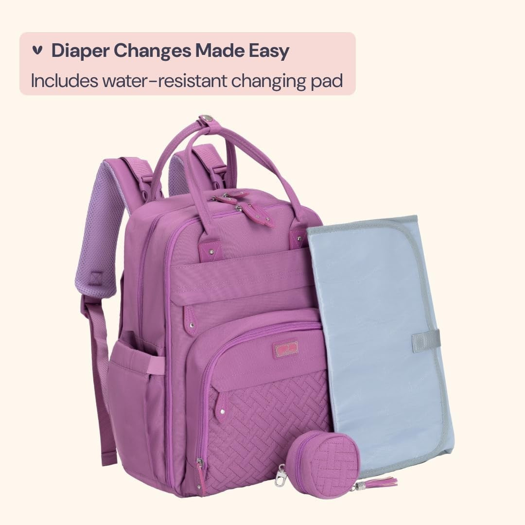 Multi Function Water Resistant Diaper Bag Backpack   Baby Travel Tote, Changing9