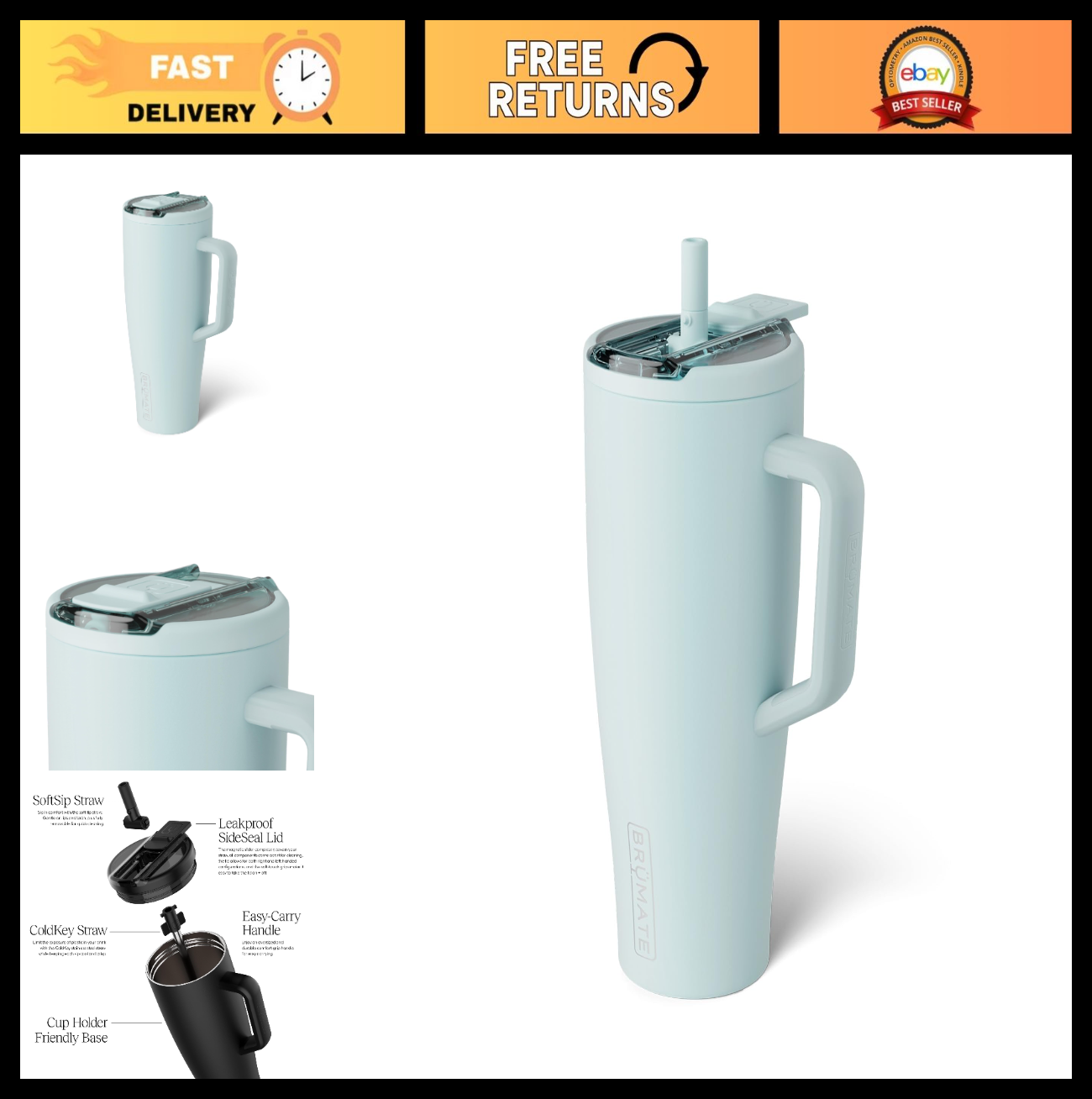 40oz Insulated Tumbler with Leakproof Straw Lid | Stainless Steel Water Bottle |0