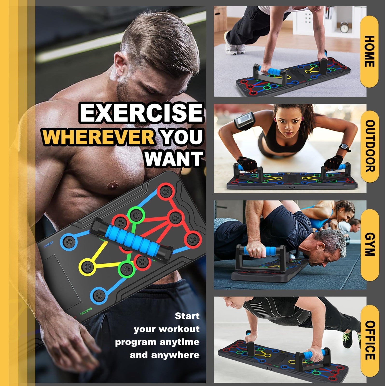15 in 1 Push Up Board   Multi Functional Home Workout Equipment for Chest & Musc2