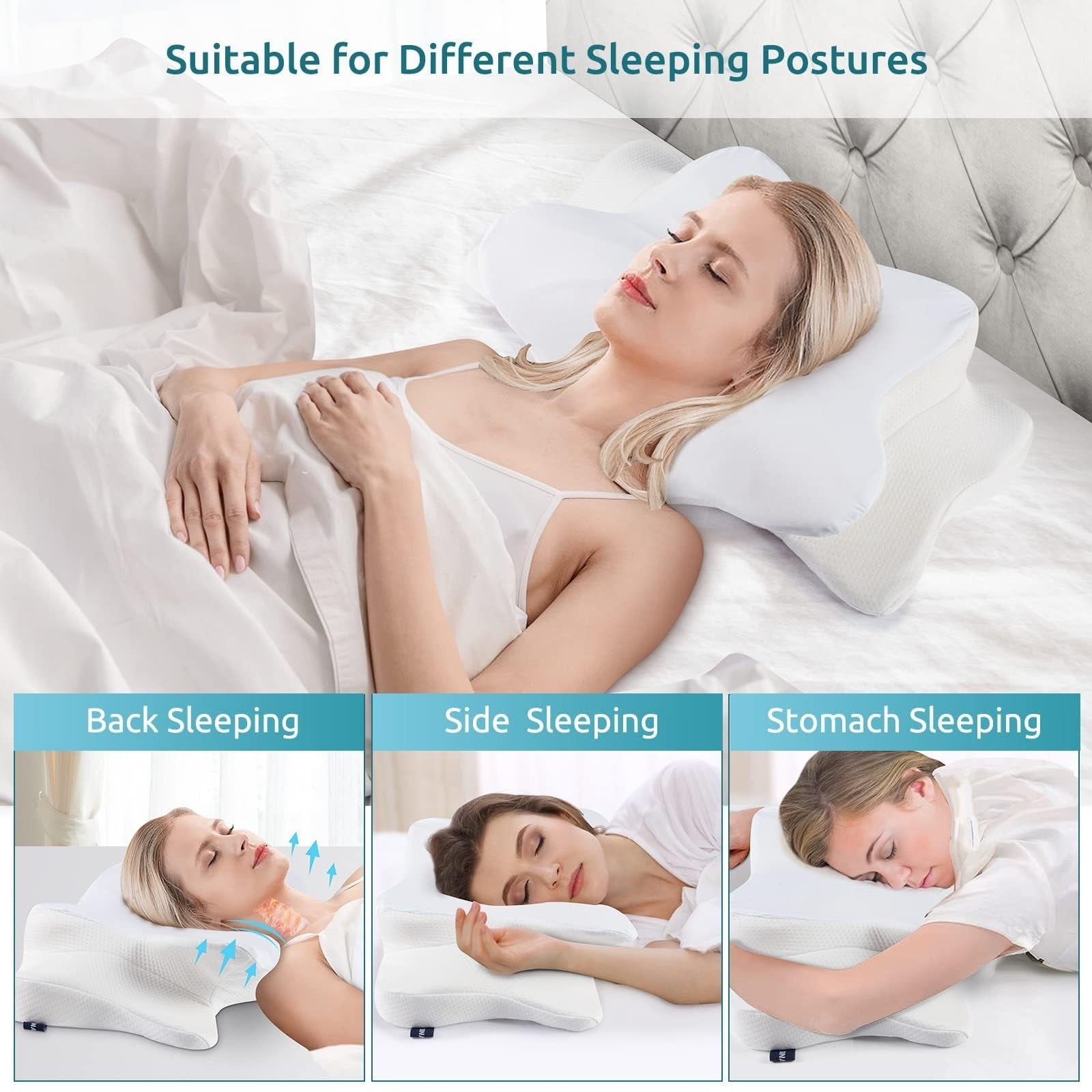 Ergonomic Memory Foam Cervical Pillow for Neck Pain Relief   Sleep Comfort Aid3