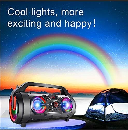 Portable Bluetooth Speaker, Subwoofer, 30W, FM Radio, RGB Lights, 10H Playtime7