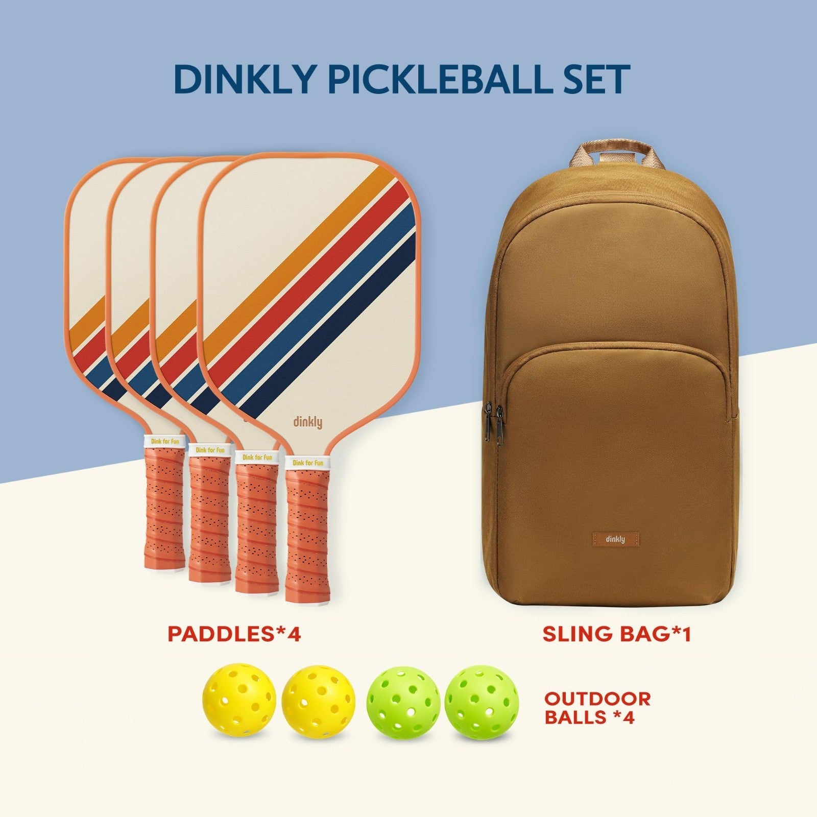 Pickleball Paddle Set of 2/4 - USAPA Approved, Graphite/Fiberglass, 4 Balls & Ba6