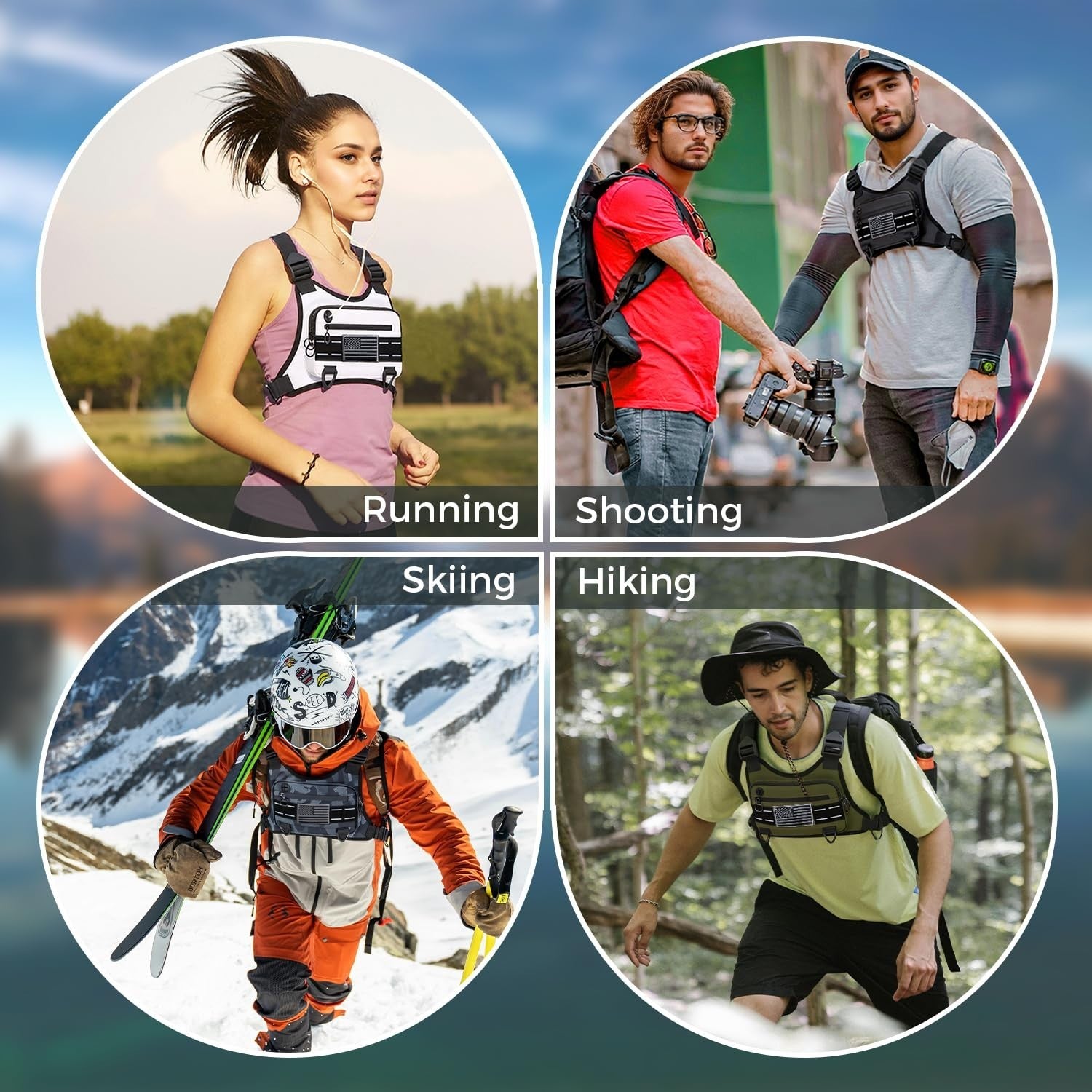 Lightweight Water-Resistant Chest Pack for Running, Cycling & Workouts - Phone H6