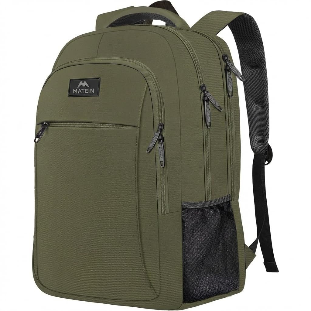 15.6" Green Travel Laptop Backpack, Durable Computer Bag for Work & School1