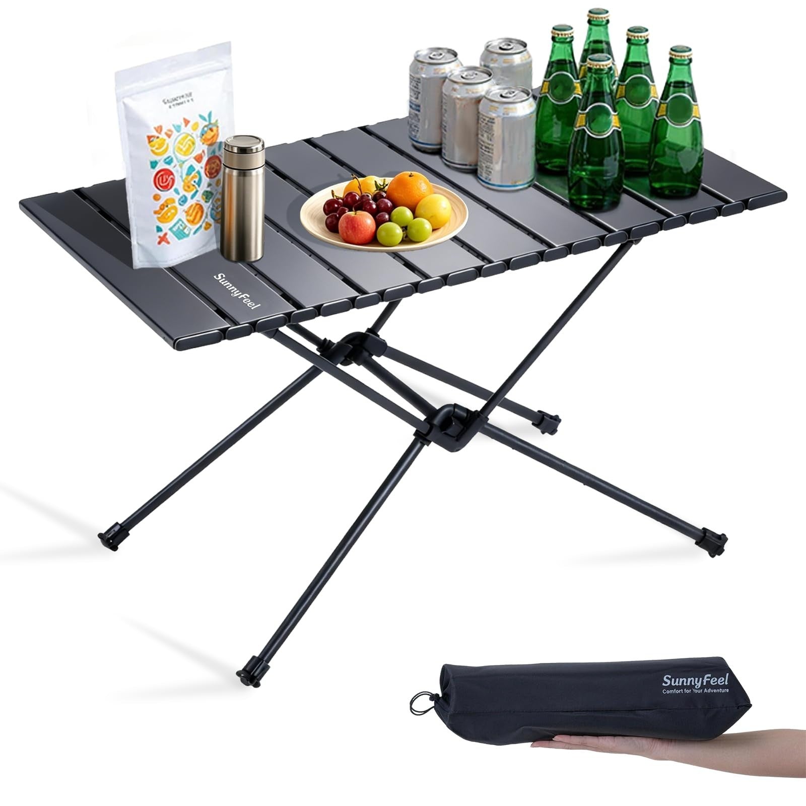 Portable Folding Camping Table - Lightweight Aluminum Beach Table with Carry Bag1