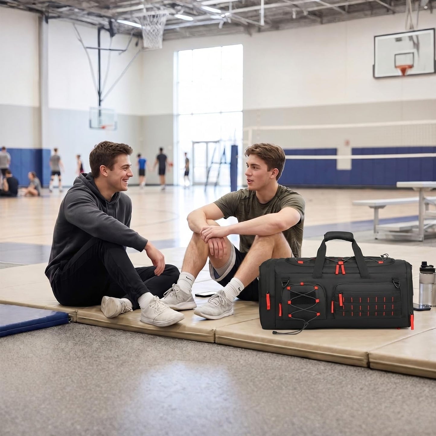 50L Tactical Gym Bag with Shoe & Laptop Compartment   Unisex Sports Backpack2